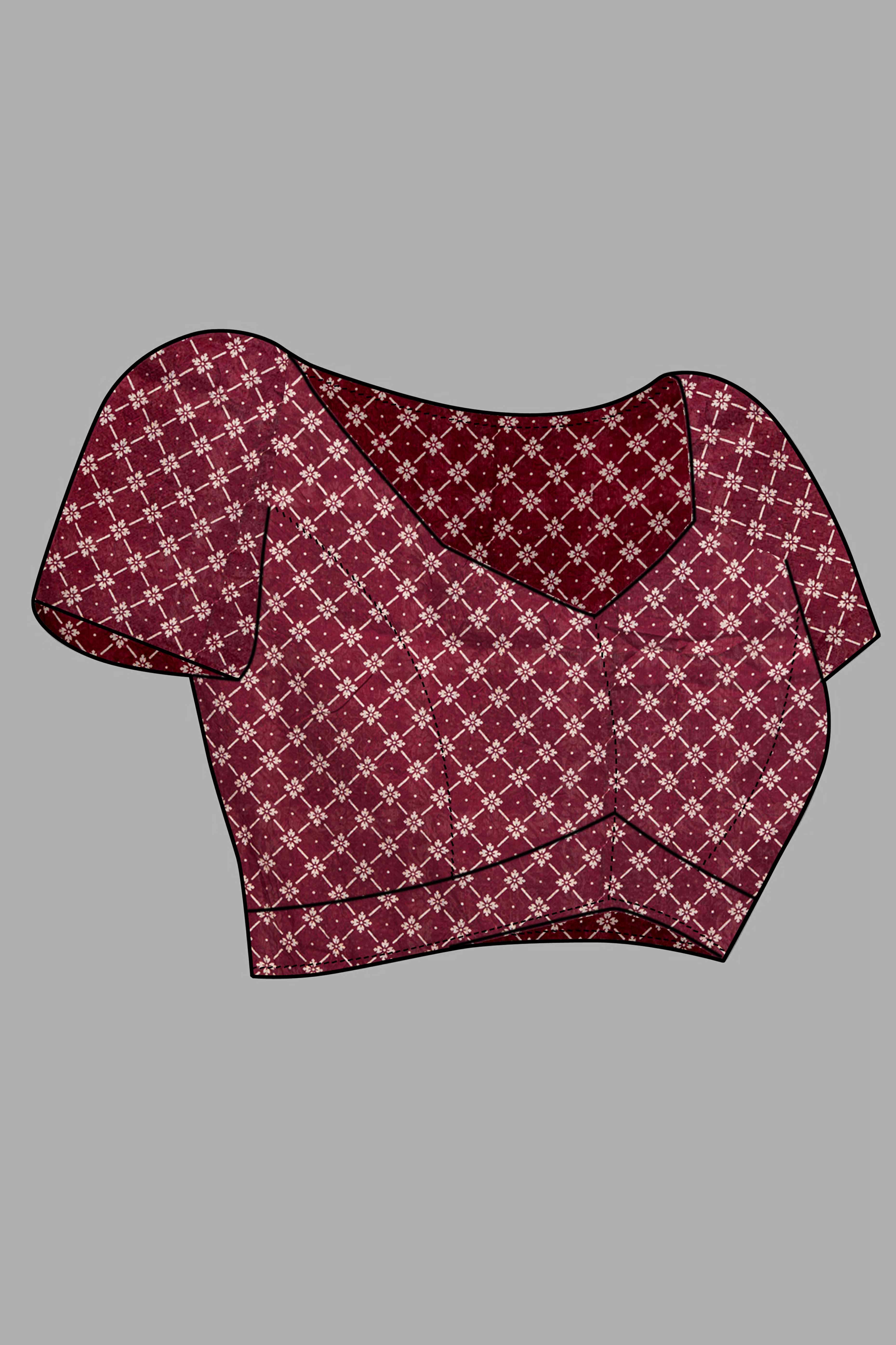 Blue Ajrakh Printed Cotton Blend Saree