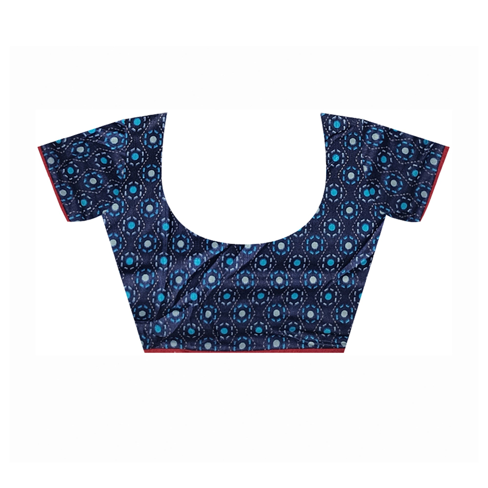 Blue Foil Printed Art Silk Saree