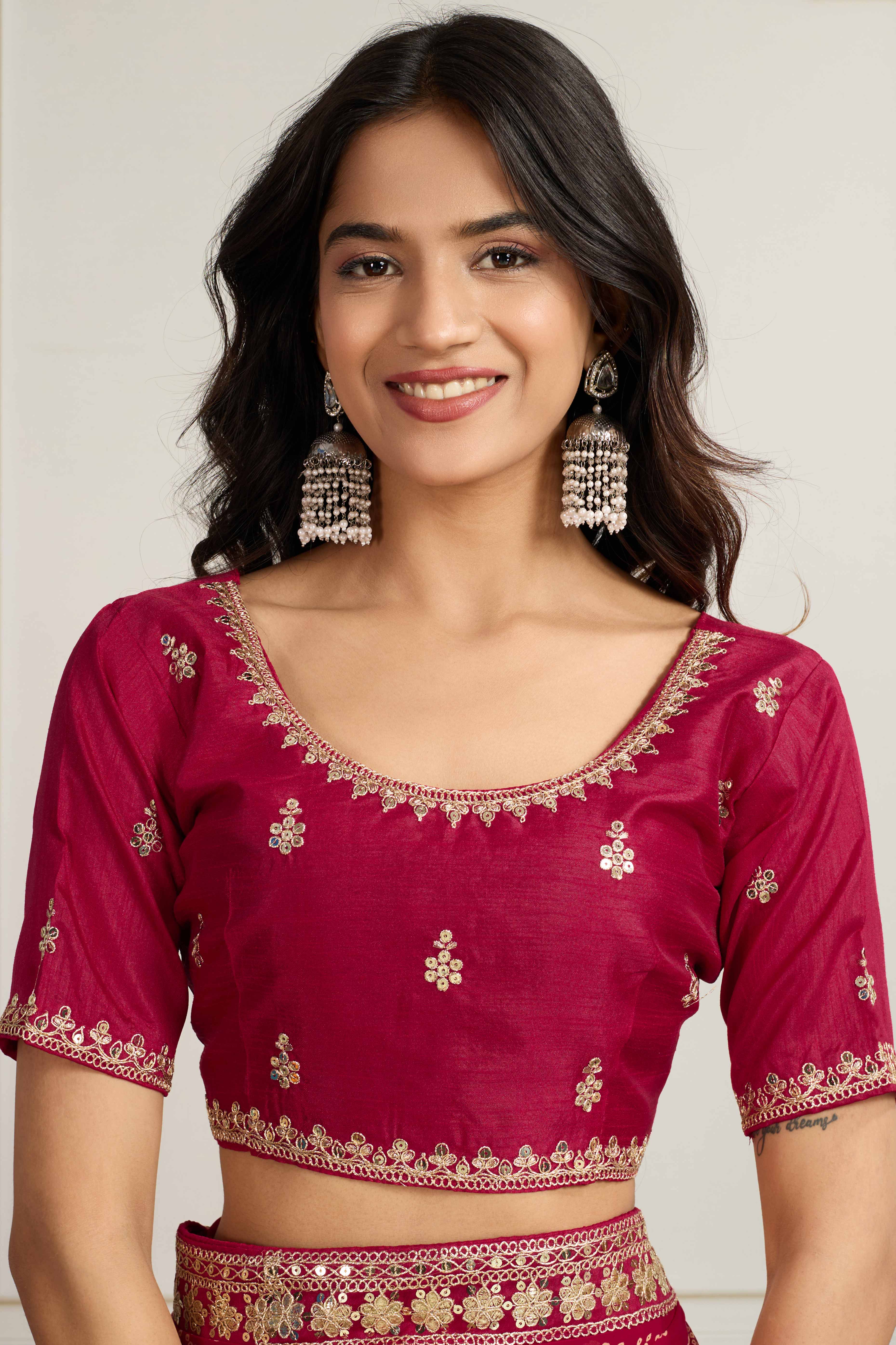 Pink Bandhani Digital Printed Georgette Saree Enhanced With Cording Embroidered Border