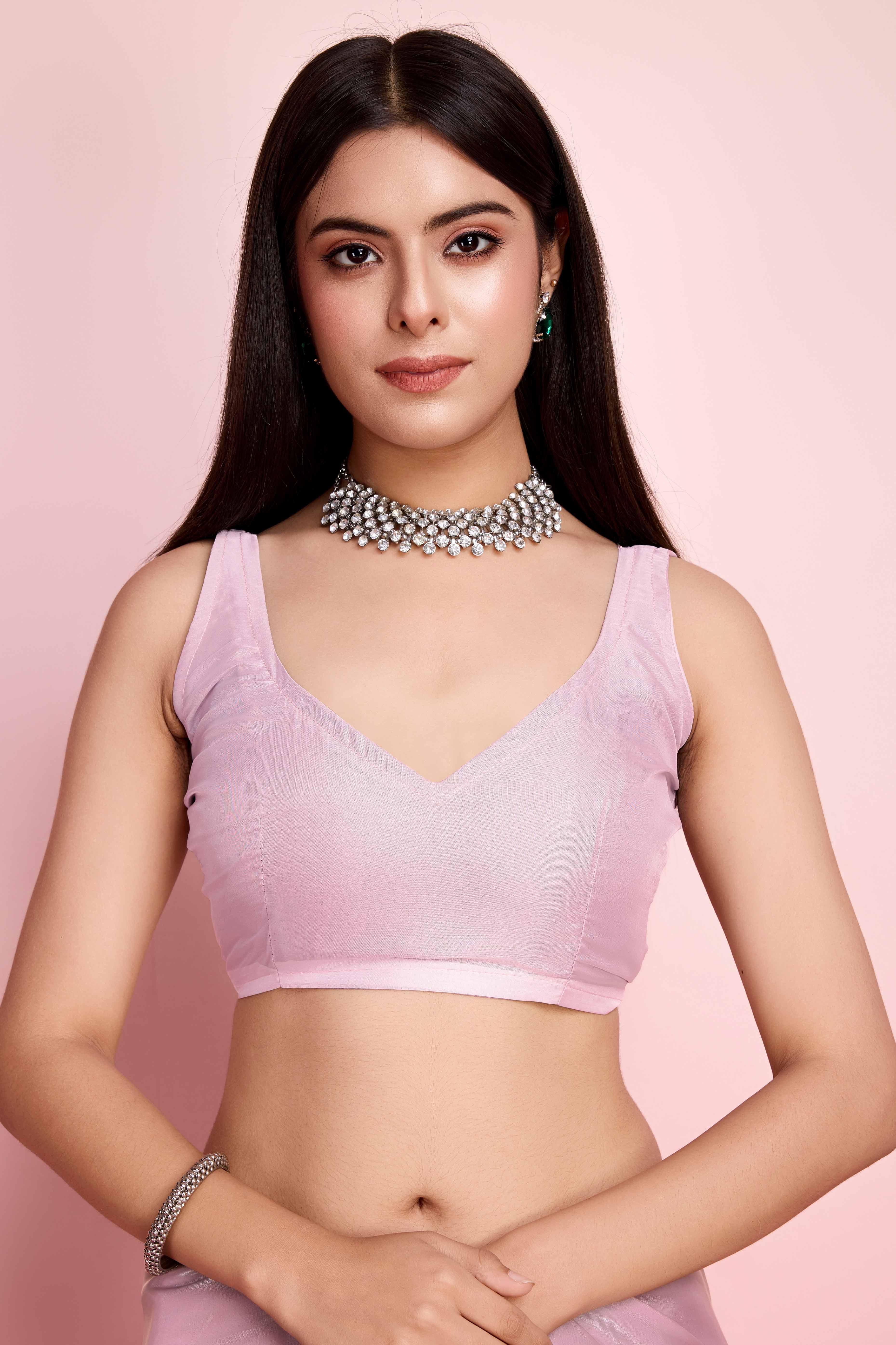 Pink Floral Sequins Embroidered Jimmy Choo Tissue Saree