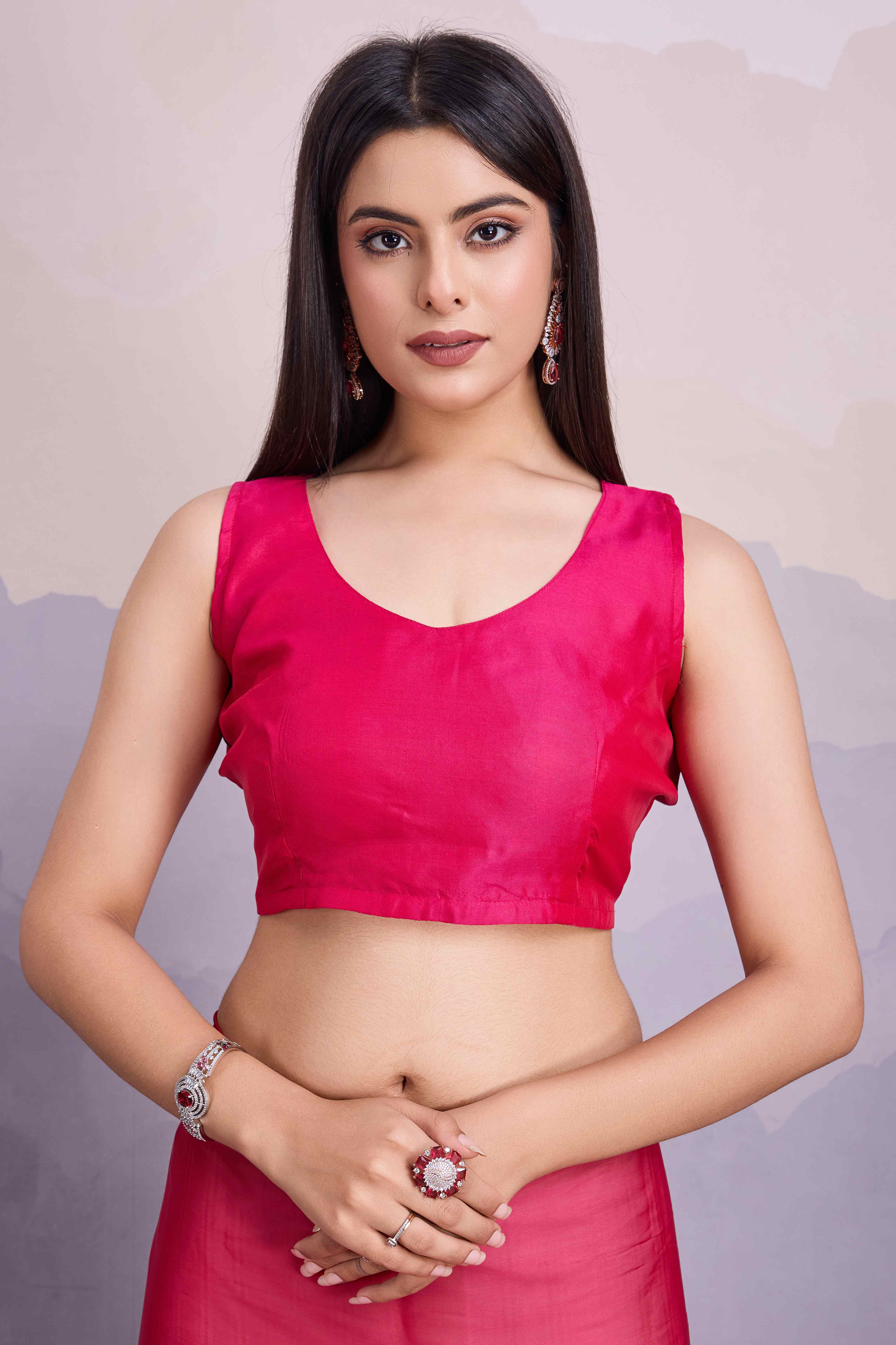 Pink Floral Sequins Embroidered Jimmi Choo Zoya Silk Saree