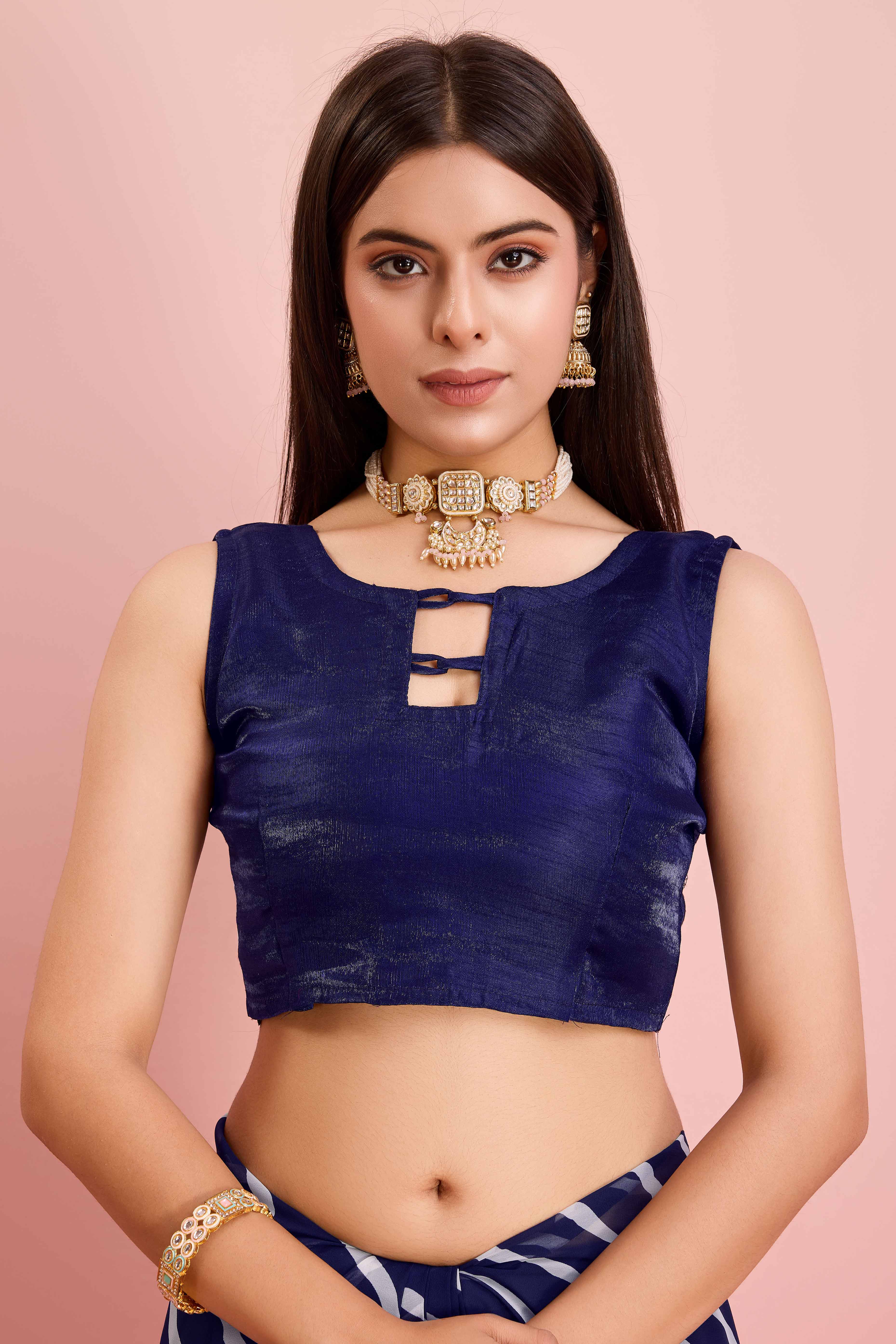 Elegant Blue Leheriya Printed Saree in Flowing Georgette