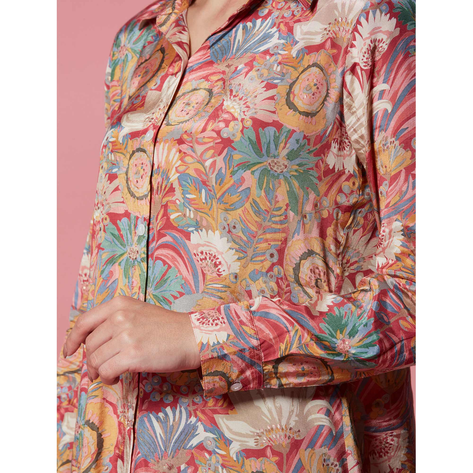 Multicolor Floral Printed Muslin Top