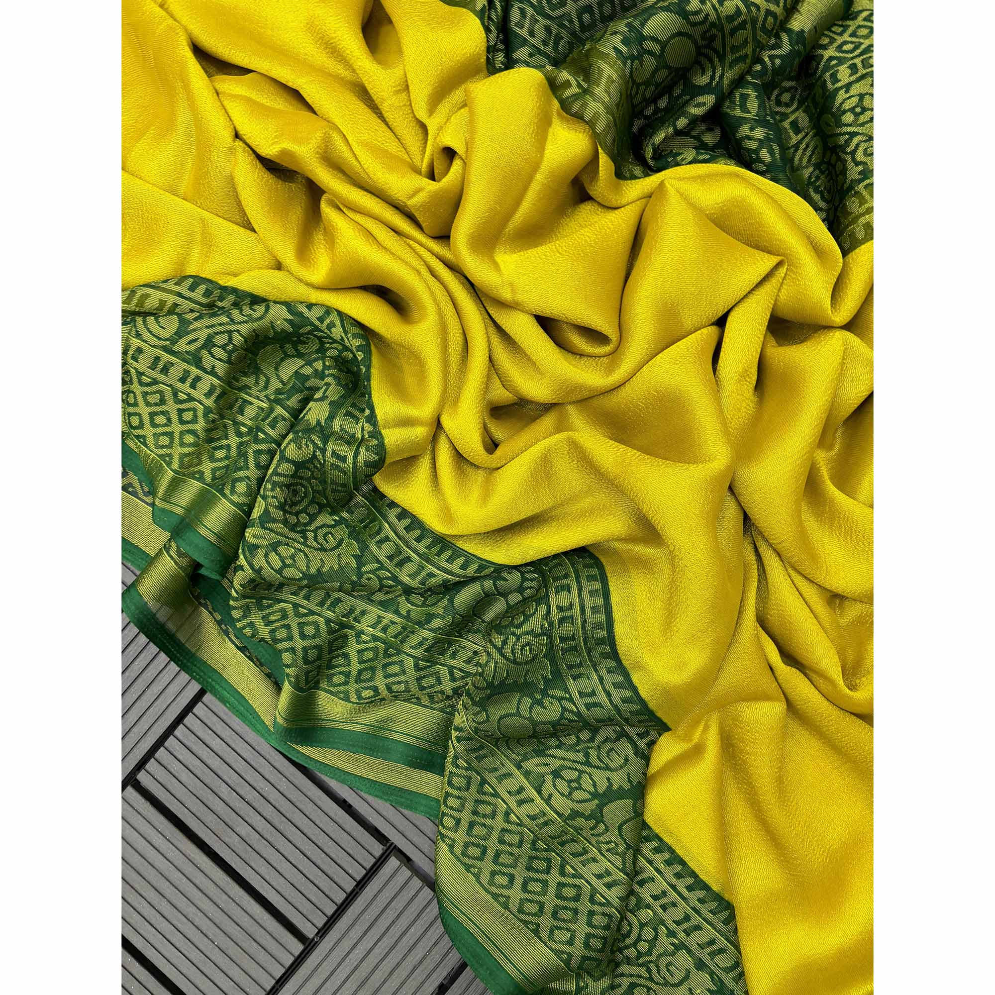 Olive Patola Printed Chiffon Saree