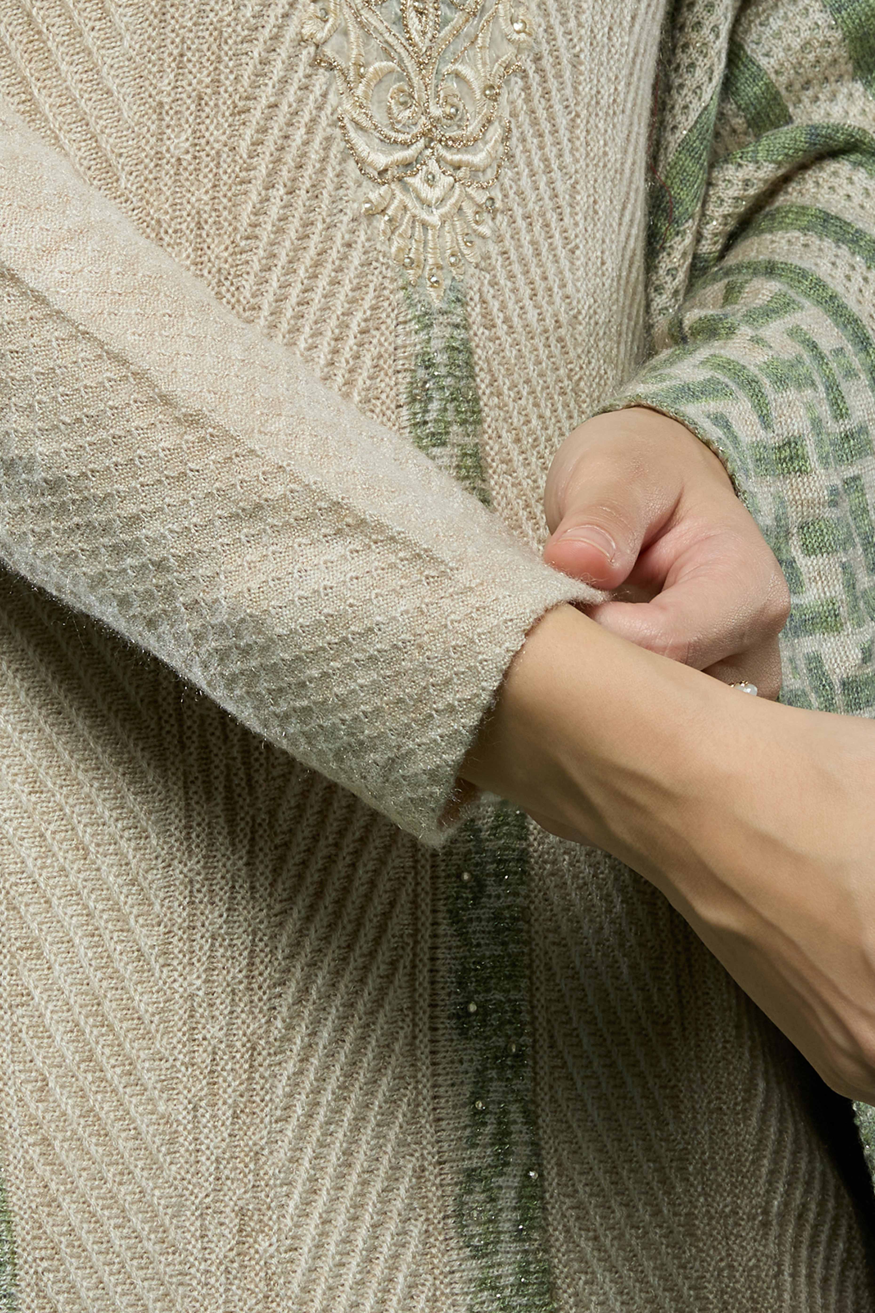 Beige Woven Woolen Straight Salwar Suit