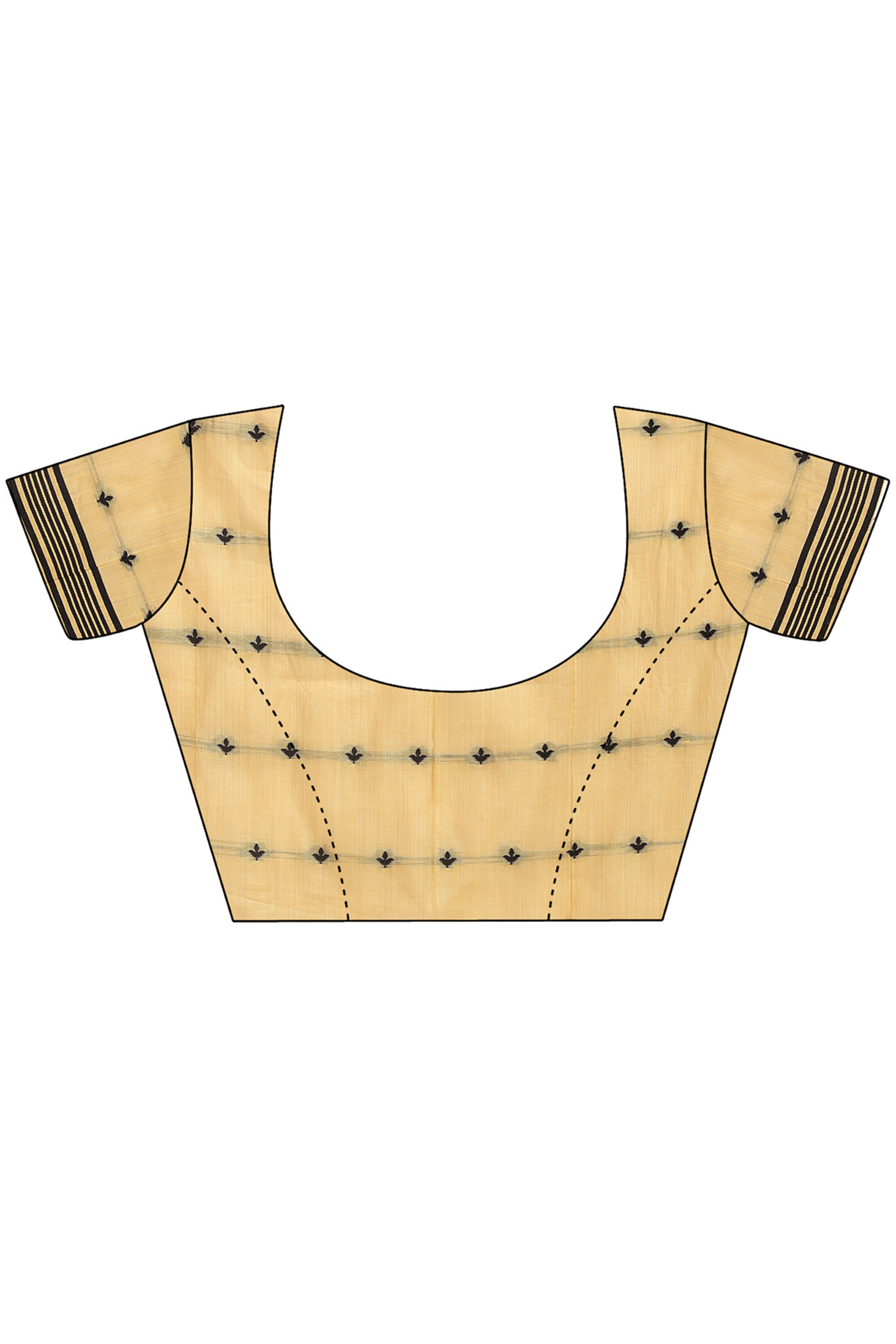 Yellow Ethnic Saree in a Linen Cotton Blend Adorned with Floral Weave Designs