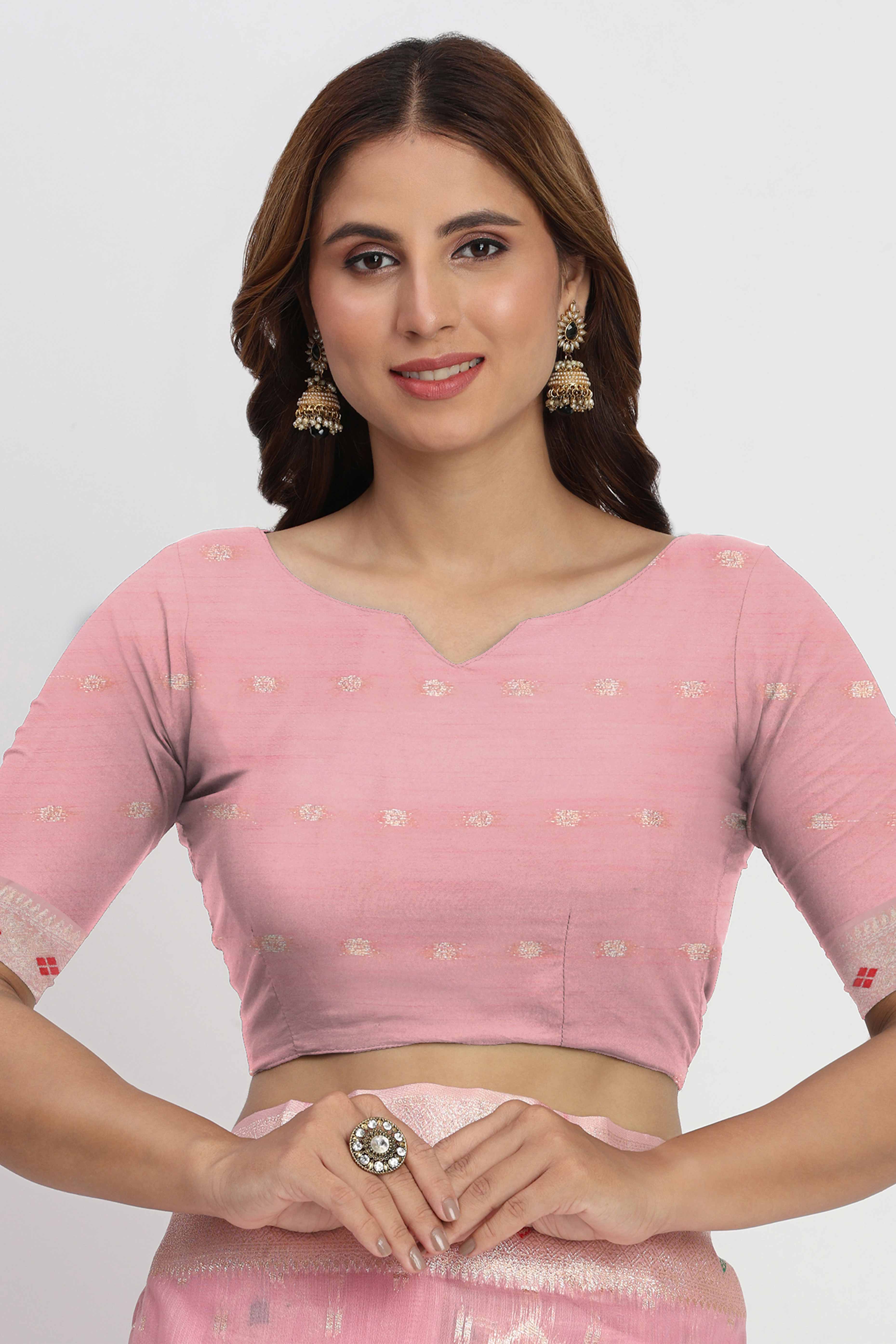 Shimmering Light Pink linen Cotton Saree Embellished With Rich Zari Weaving And Tassels Pallu