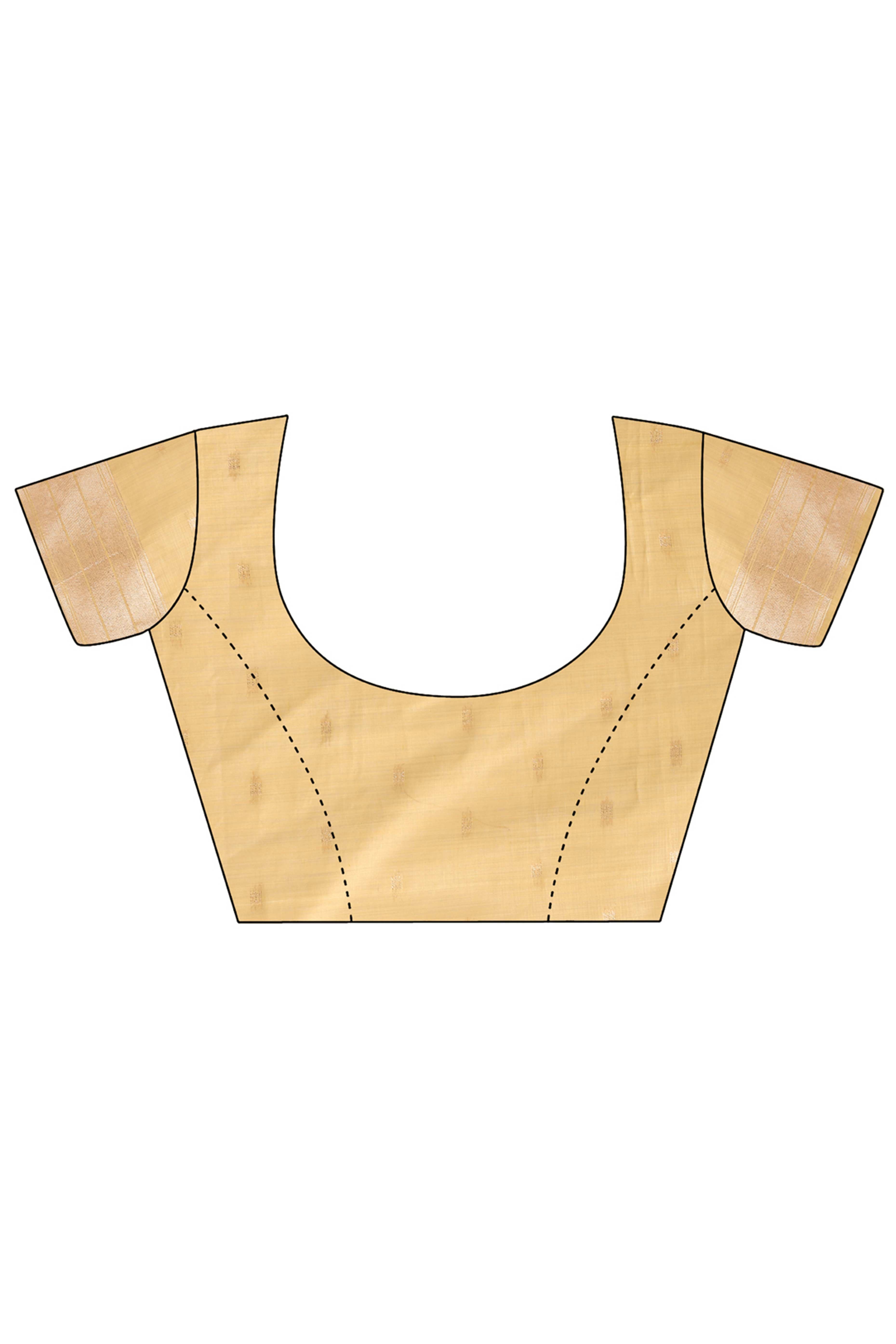 Yelllow Floral Woven Linen Cotton Saree Accented With Peacock Motif Pallu & Zari Border