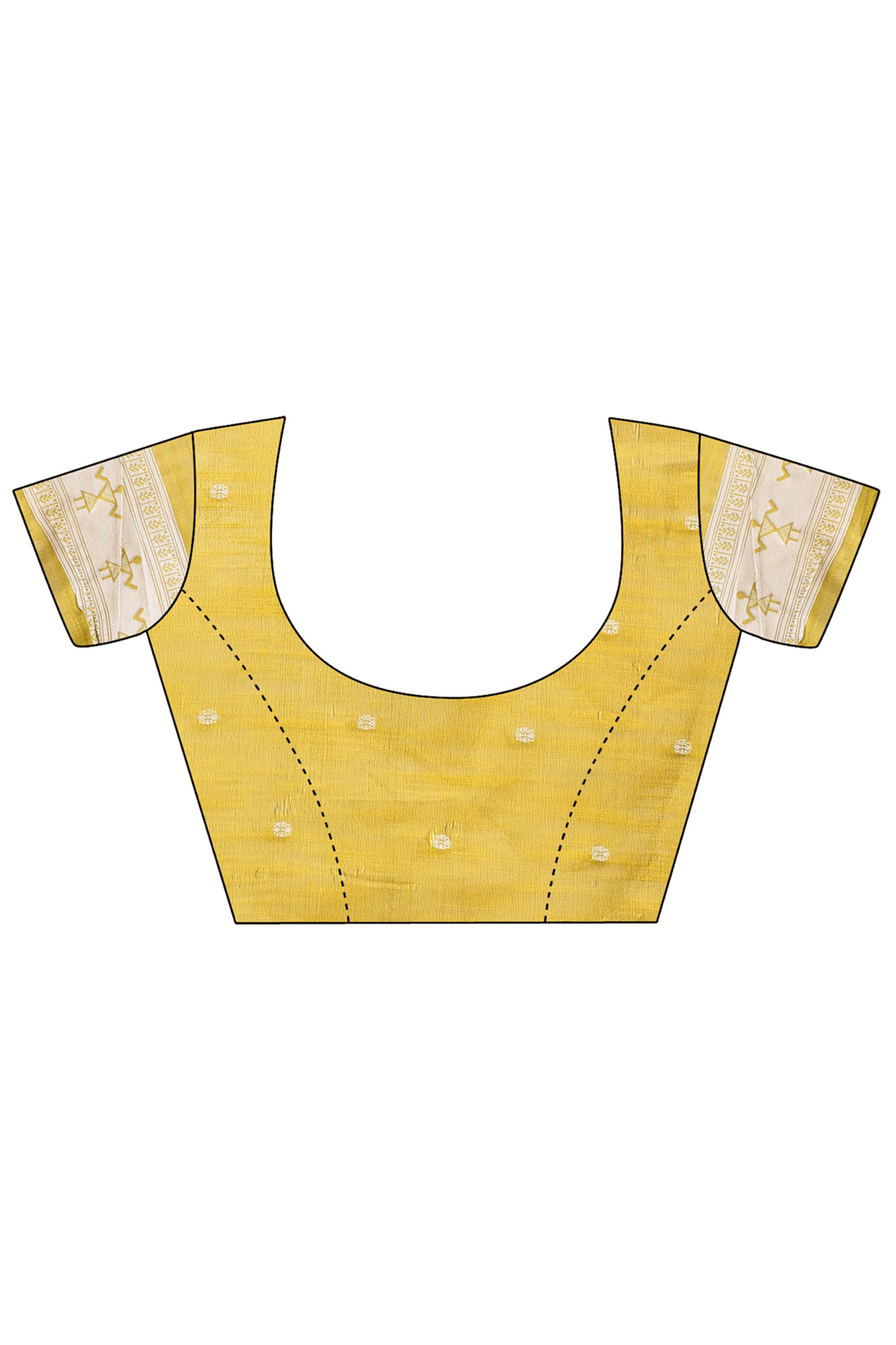 Olive Ethnic Saree in Soft Linen Cotton Fabric Featuring Warli Art Weaving