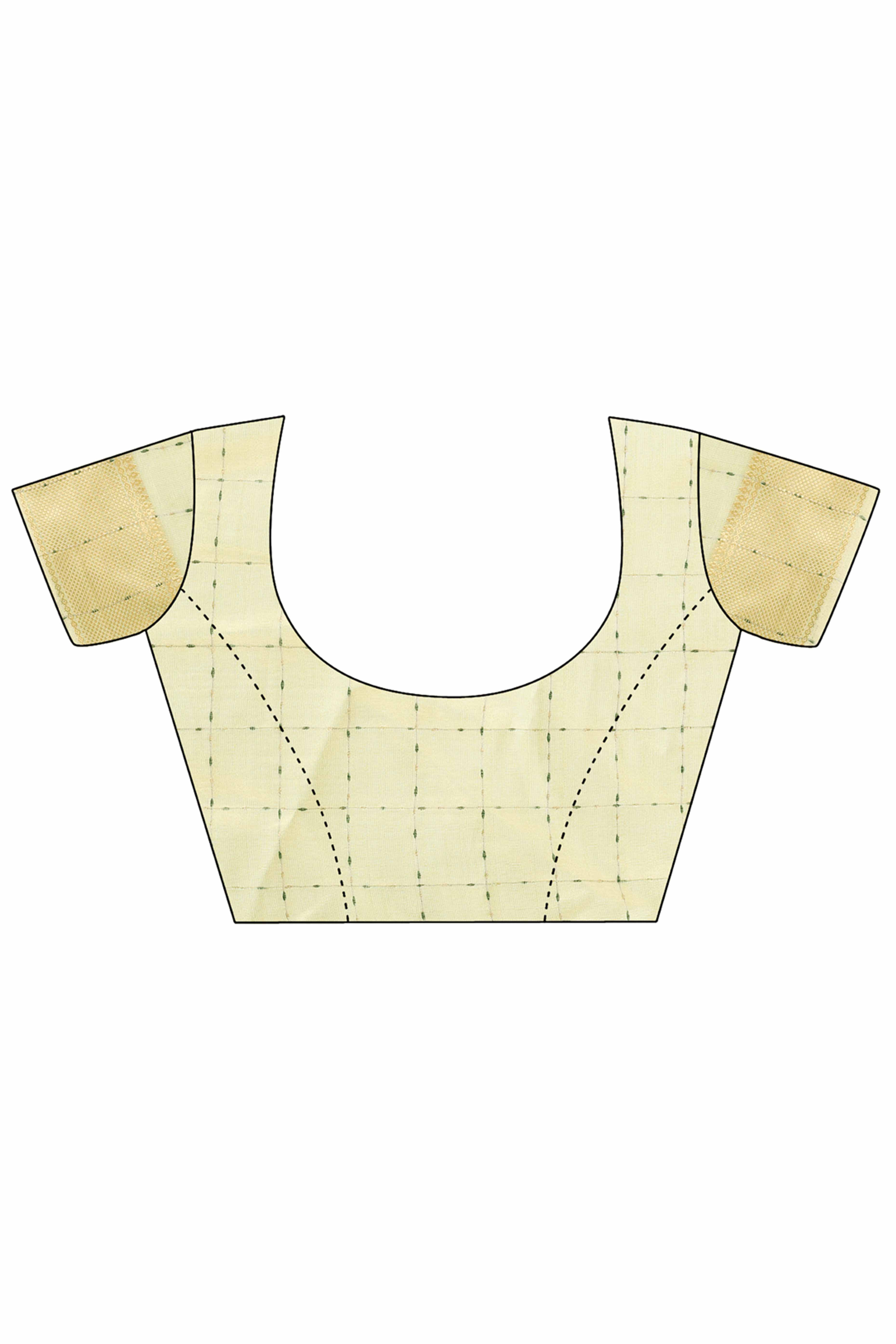 Gold Lightweight Organza Saree with Rich Zari Checks Pattern