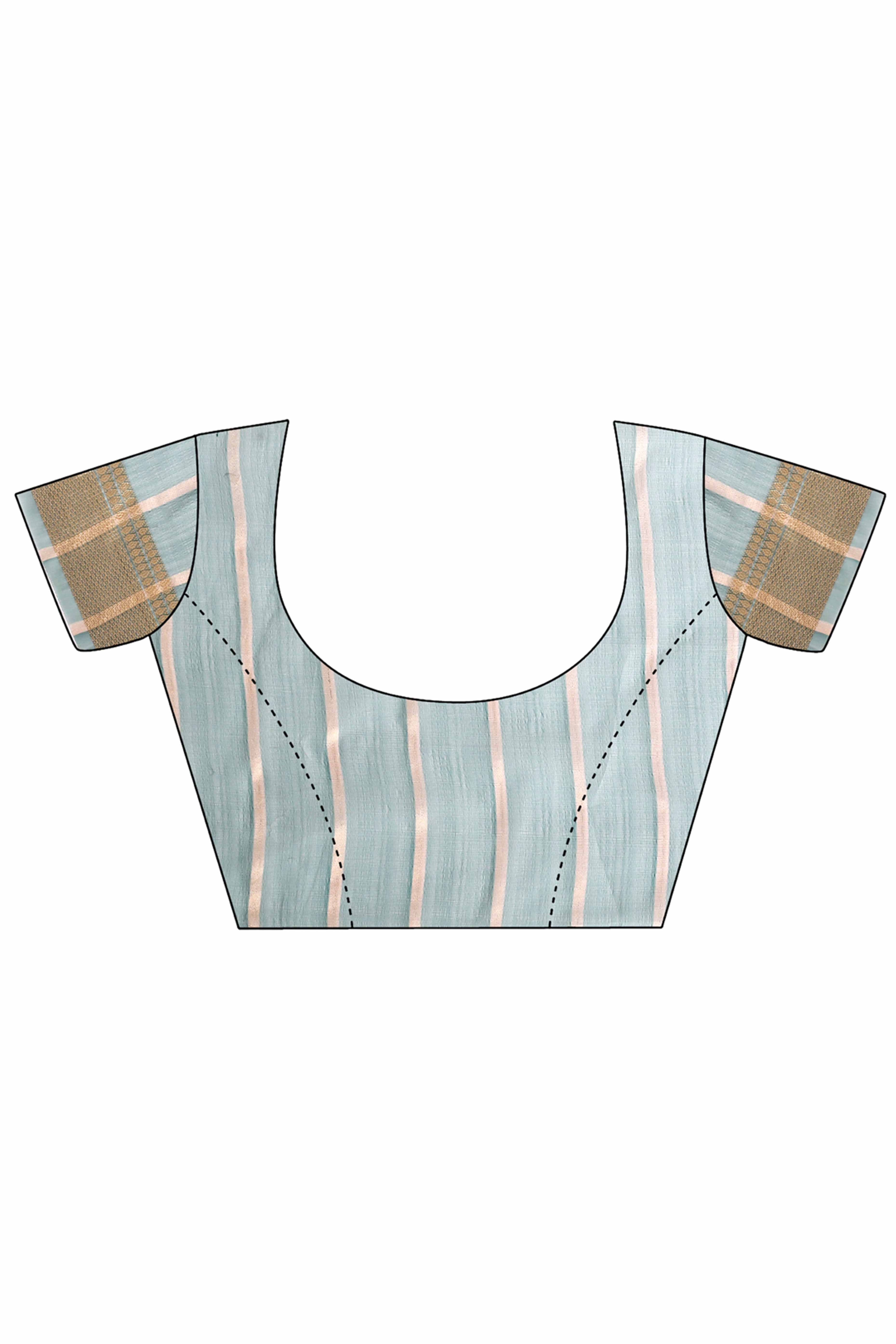 Green Lightweight Organza Saree with Rich Zari Stripes Pattern