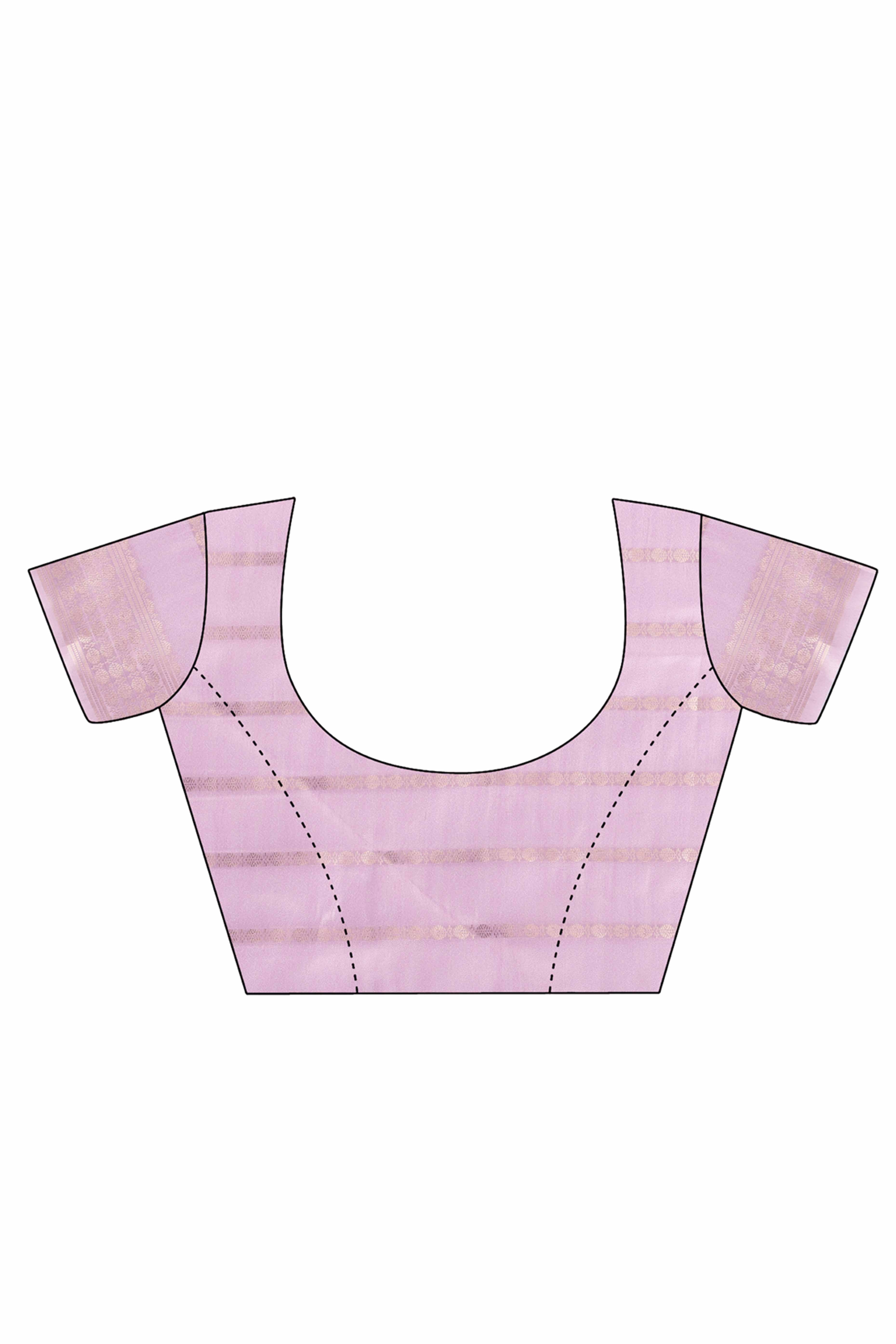 Light Pink Lightweight Organza Saree with Rich Zari Stripes Pattern