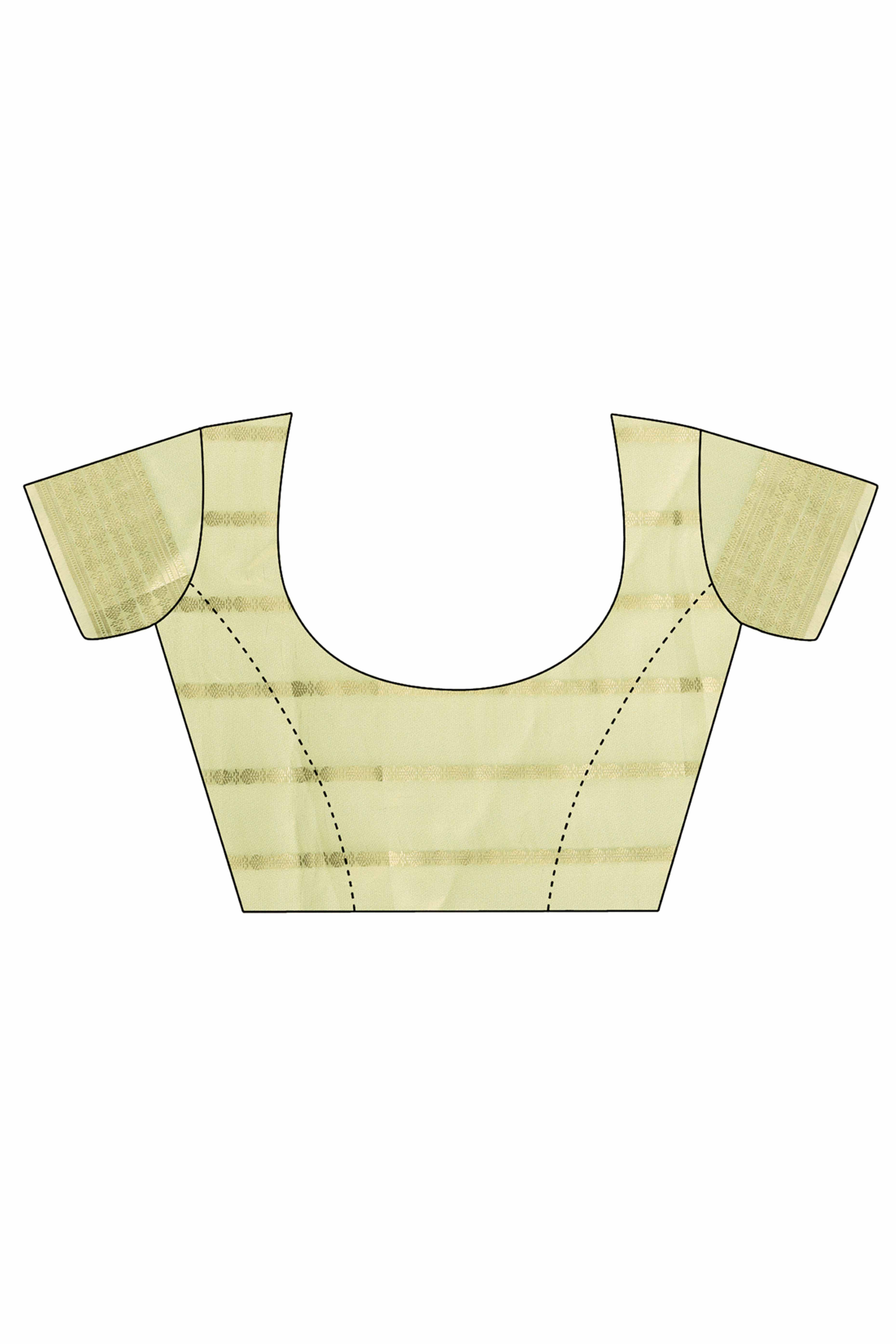 Light Green Lightweight Organza Saree with Rich Zari Stripes Pattern