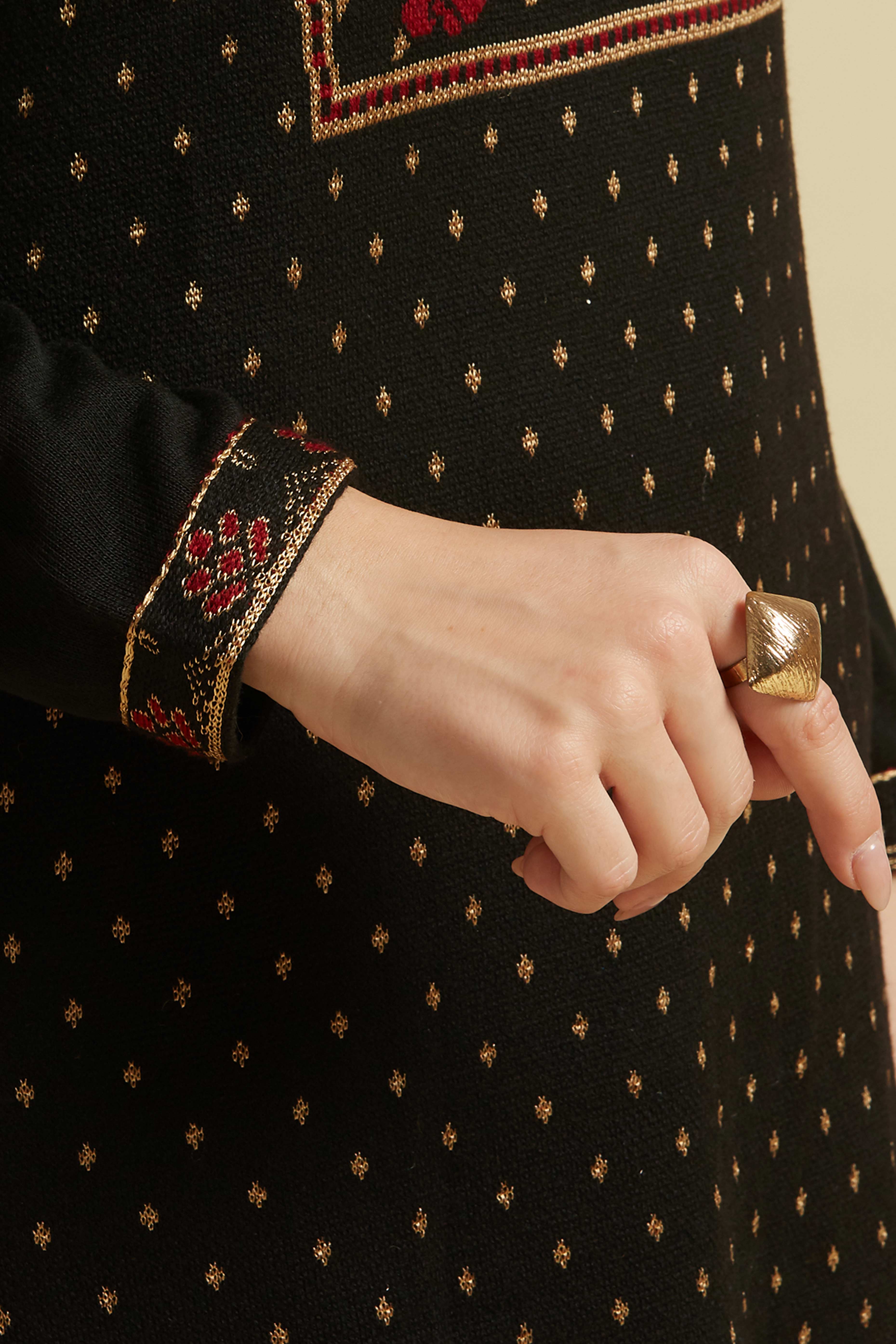 Black Woolen Straight Kurti