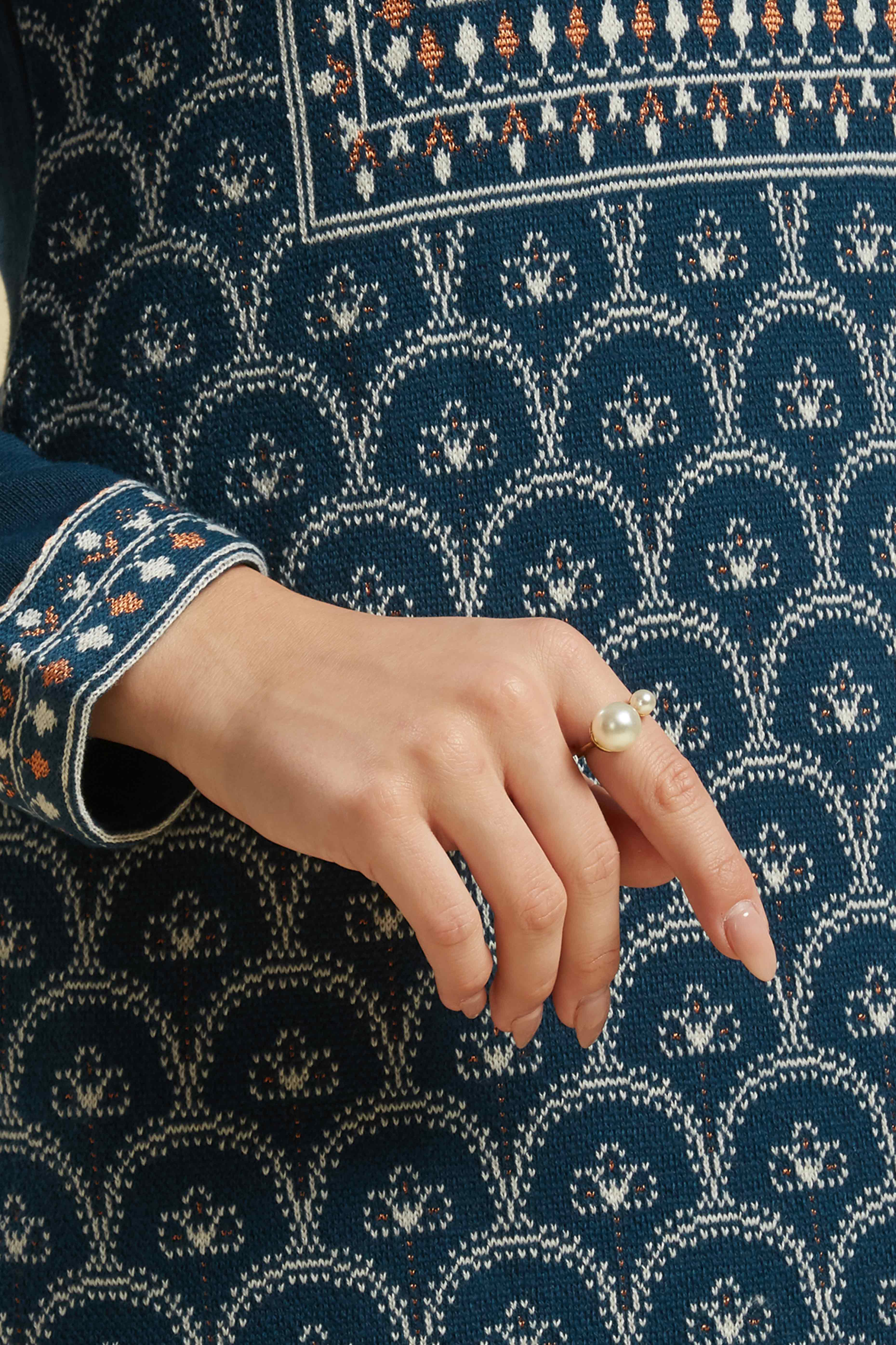 Dark Blue Woolen Straight Kurti