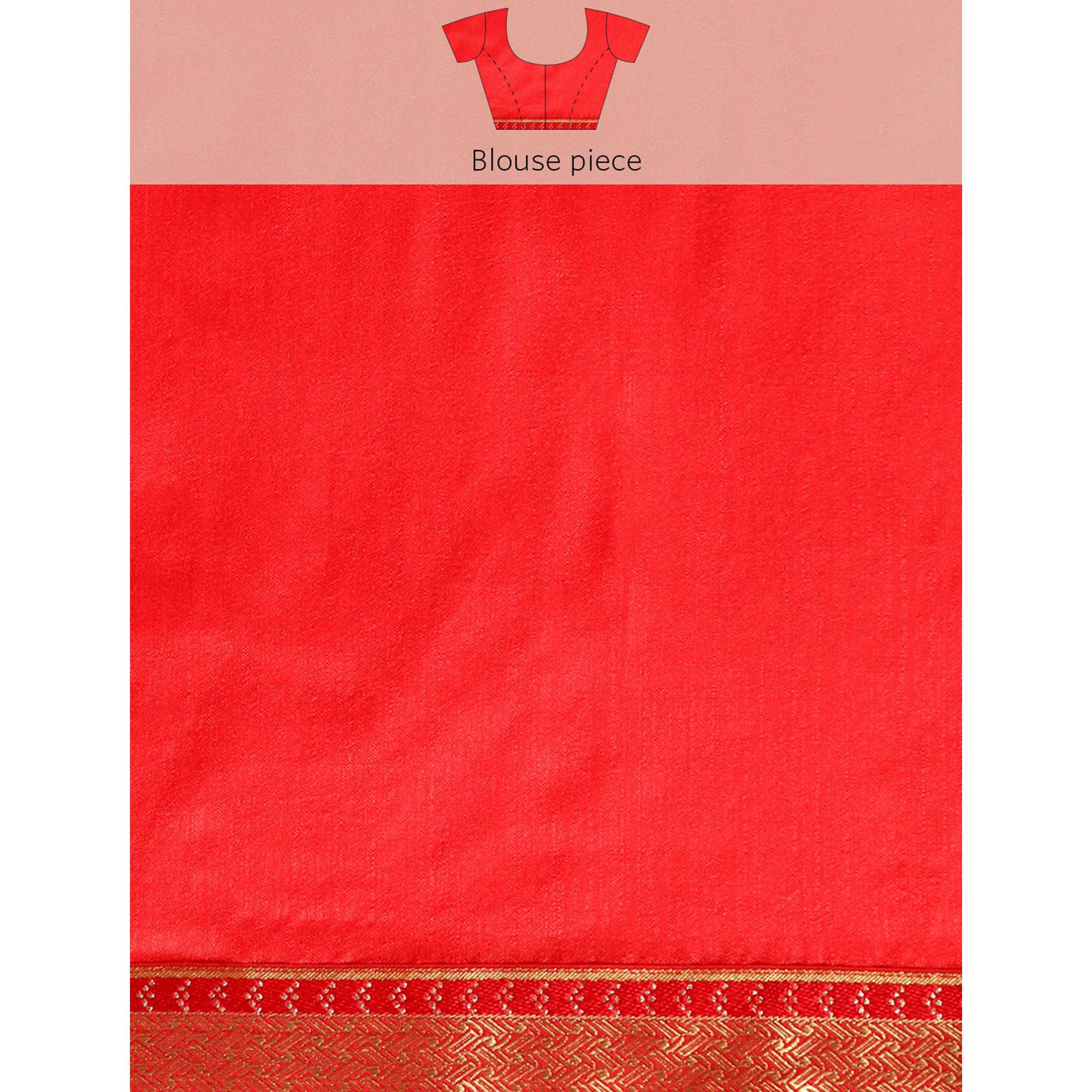 Red Bandhani Foil Printed Vichitra Silk Saree