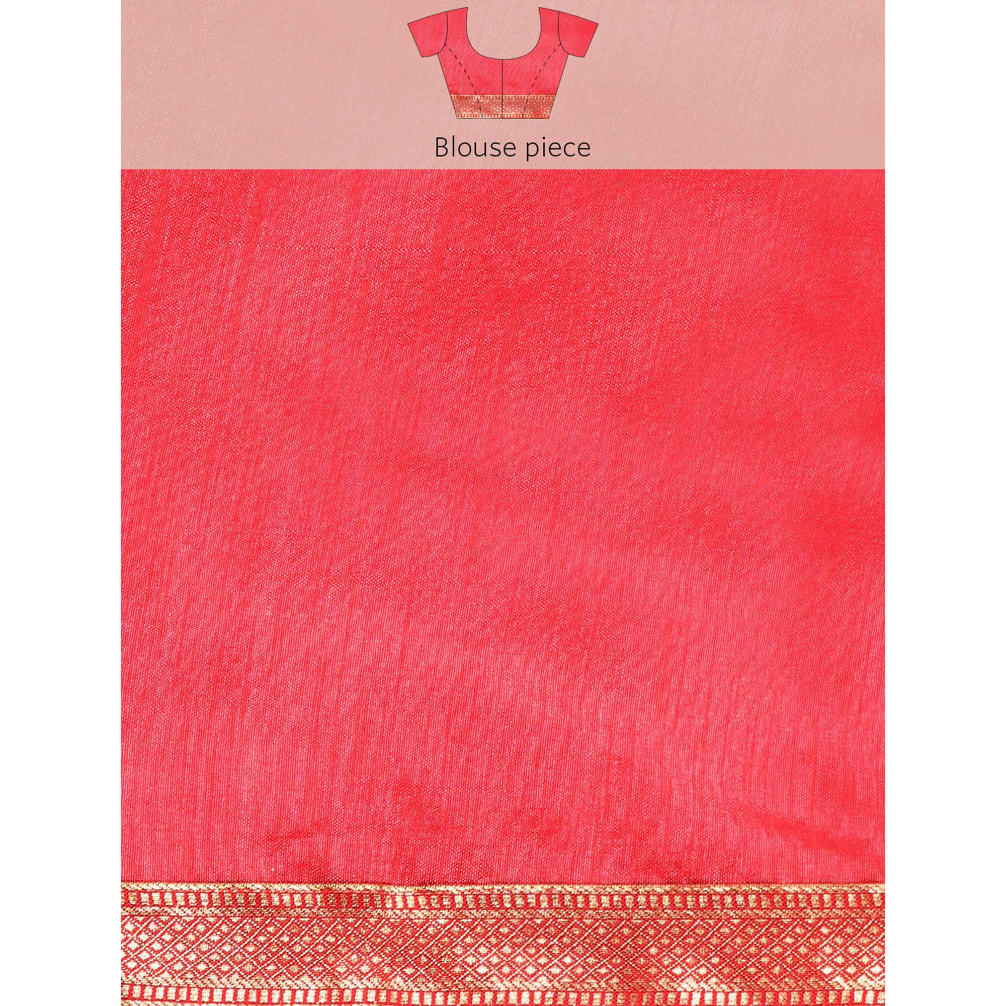 Pink Solid Vichitra Silk Saree With Fancy Zari Border