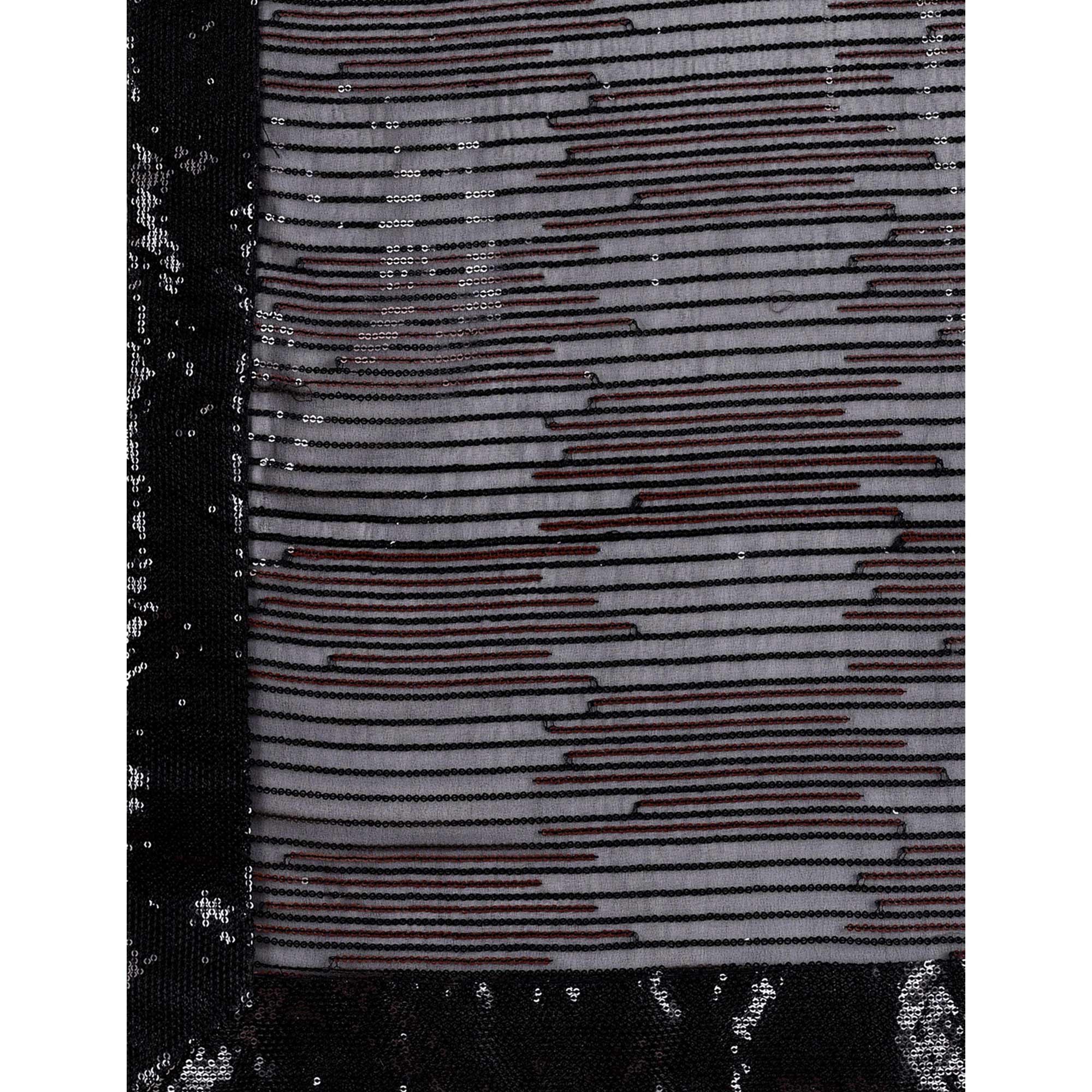 Black Sequin Embroidered Georgette Saree