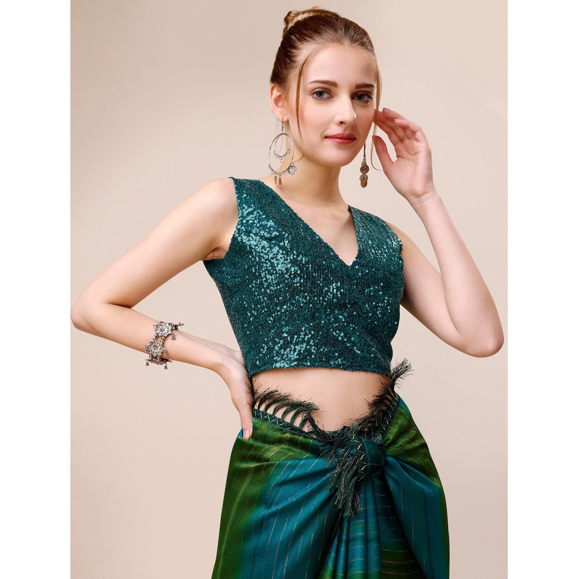 Multicolour Woven Chiffon Saree