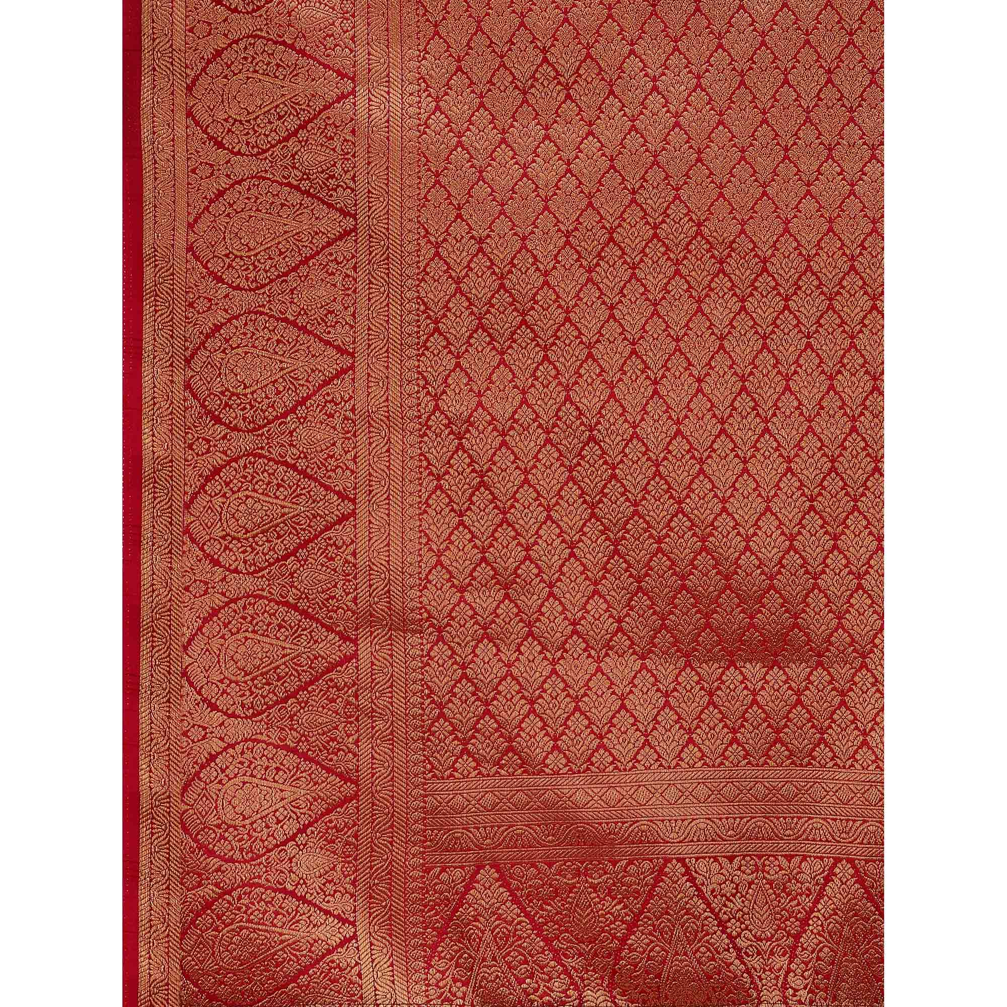 Yellow Woven Dola Silk Saree With Tassels