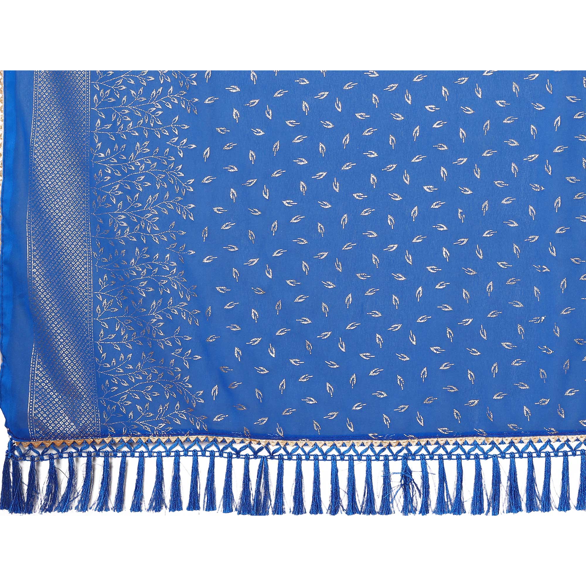 Blue Foil Printed Georgette Saree