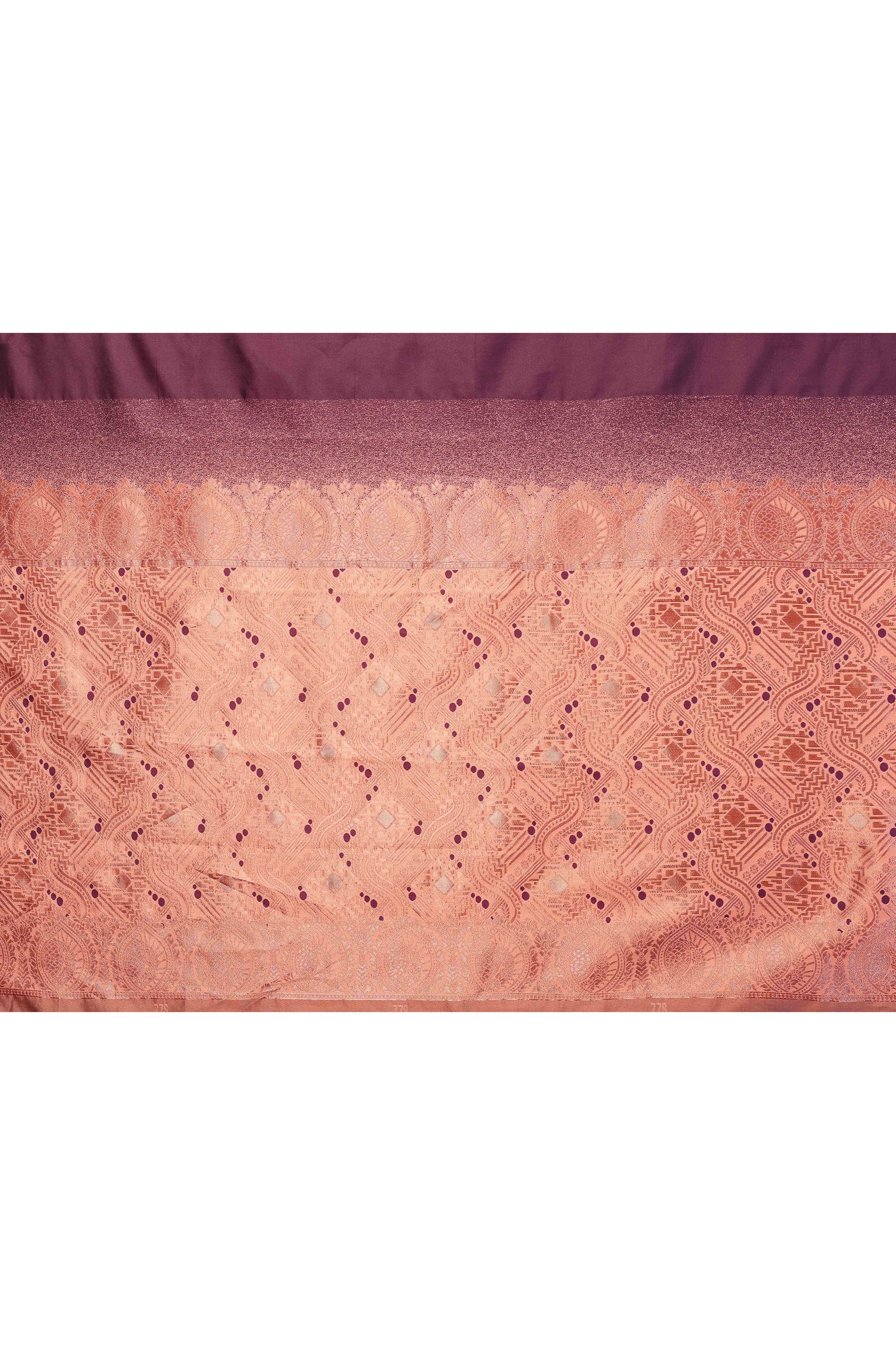 Burgundy Banarasi Silk Saree Adorned With Floral Zari Weaving