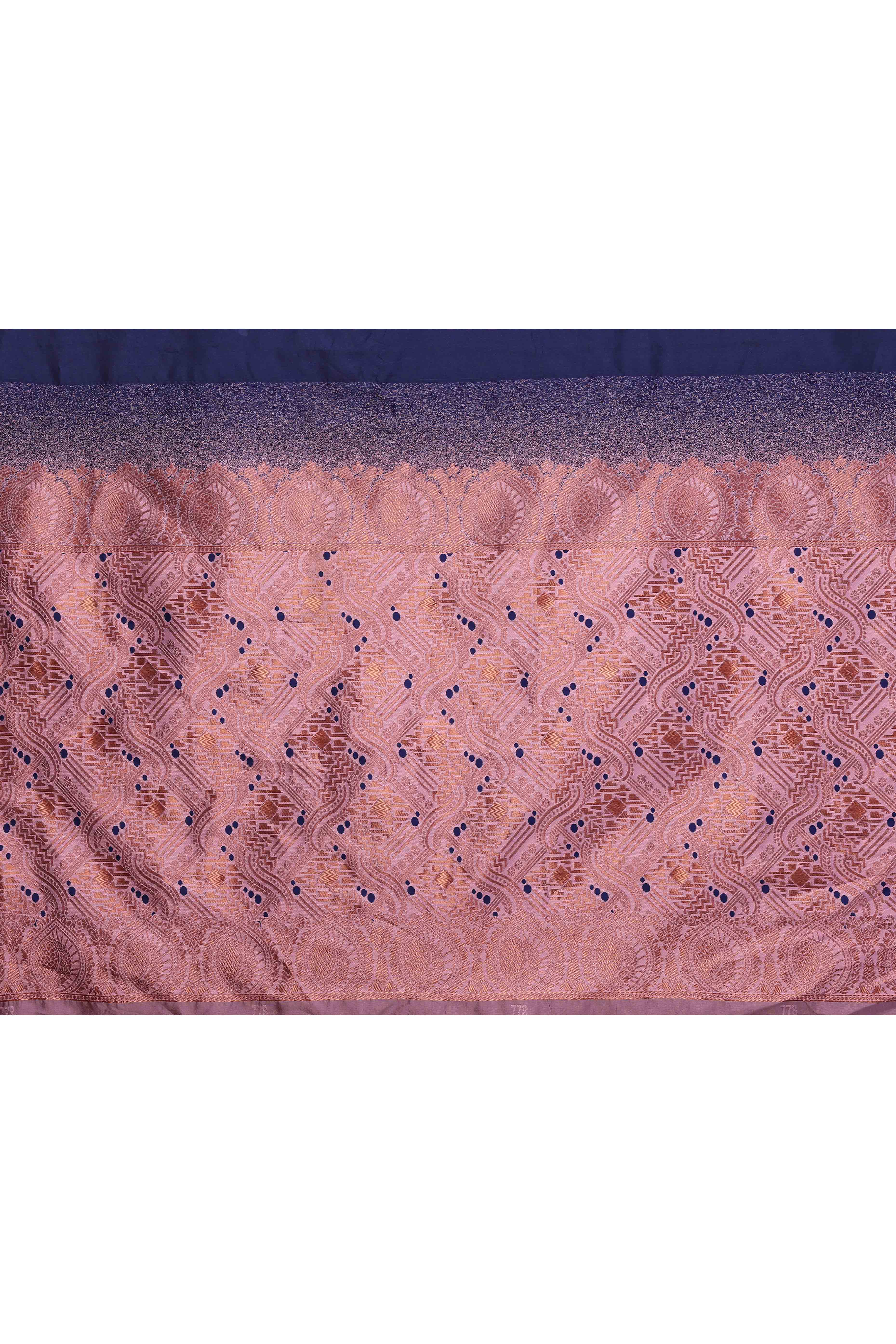 Navy Blue Banarasi Silk Saree Adorned With Floral Zari Weaving