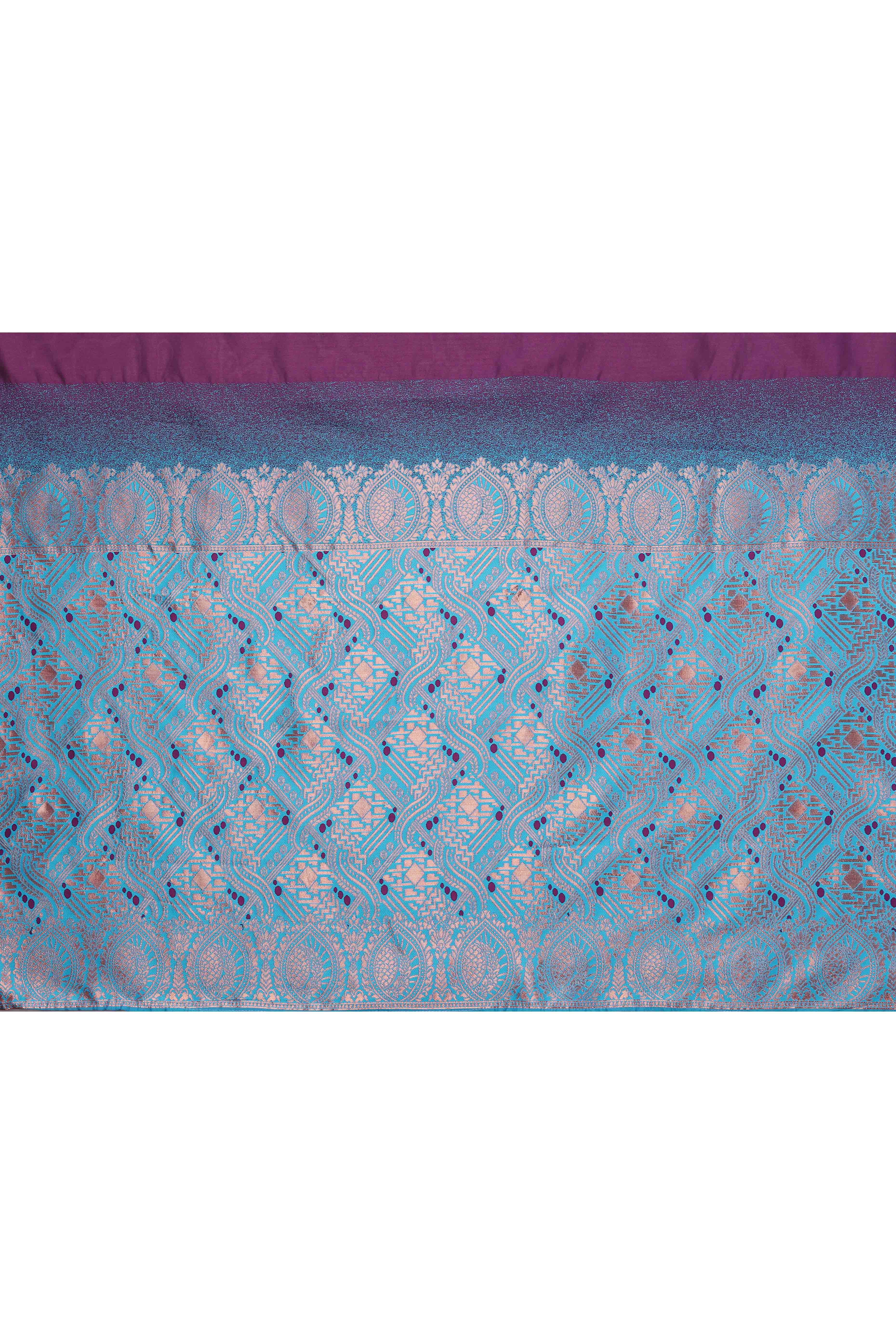 Purple Banarasi Silk Saree Adorned With Floral Zari Weaving