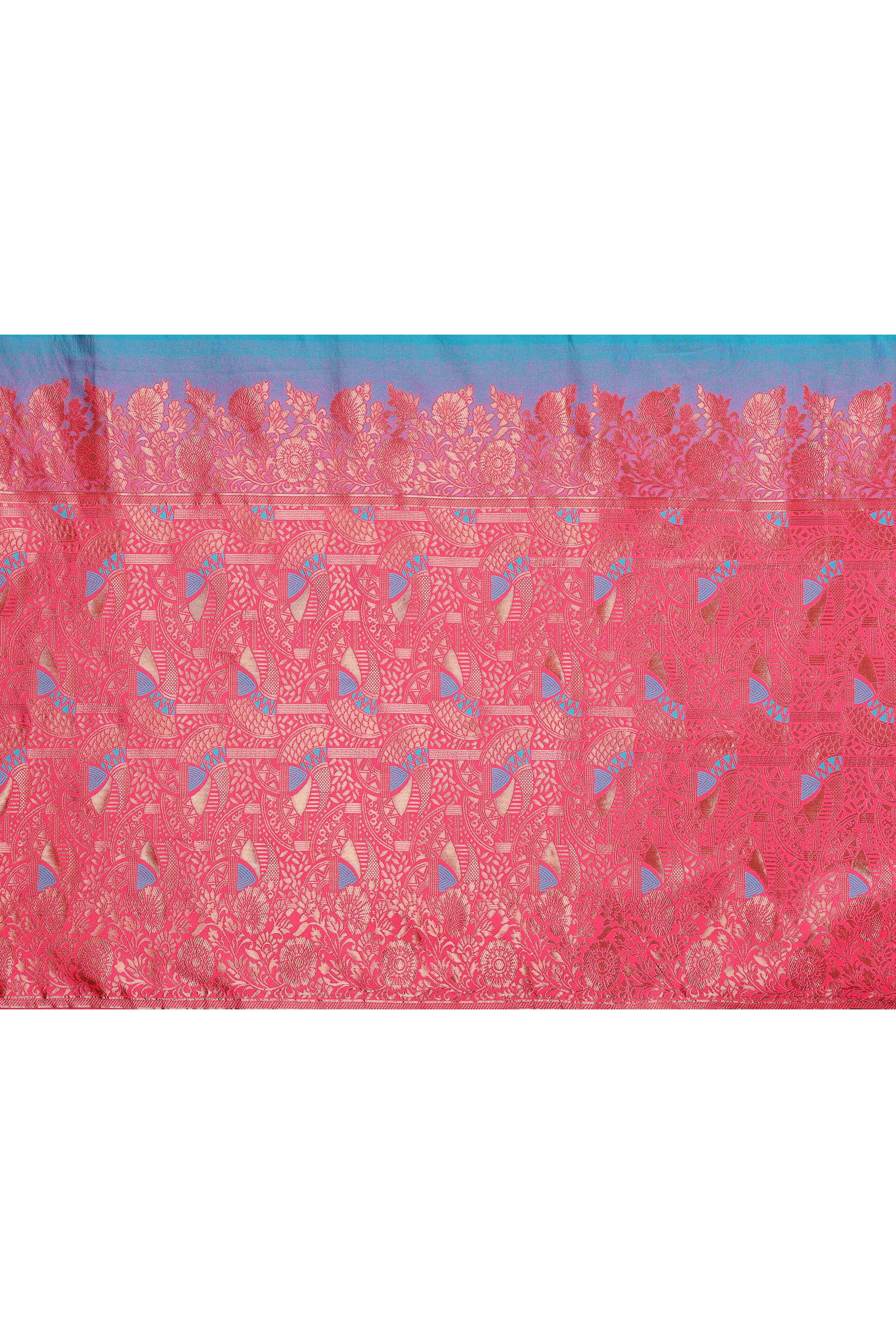 Blue Banarasi Silk Saree With Exquisite Floral Zari Weaving