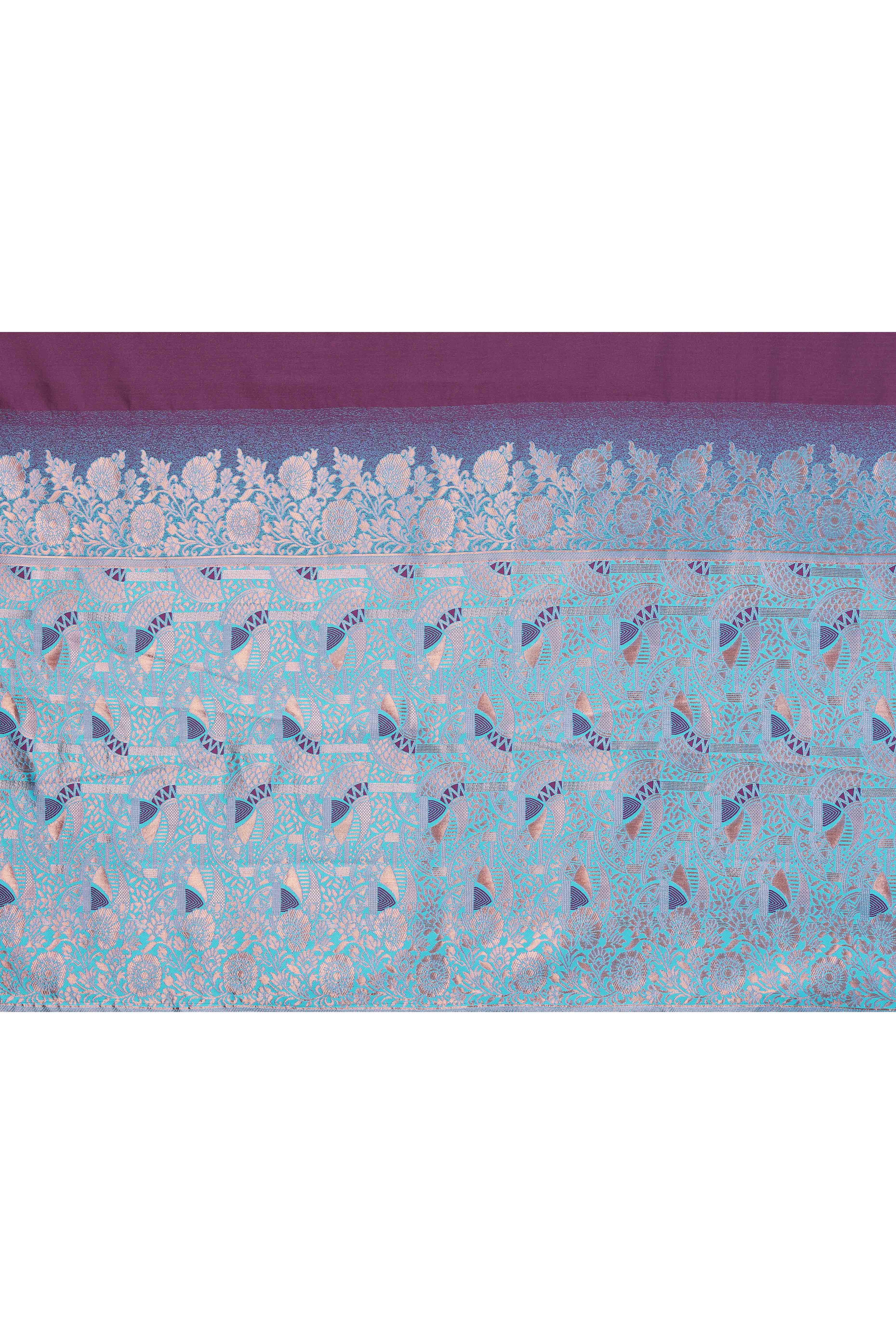 Purple Banarasi Silk Saree With Exquisite Floral Zari Weaving