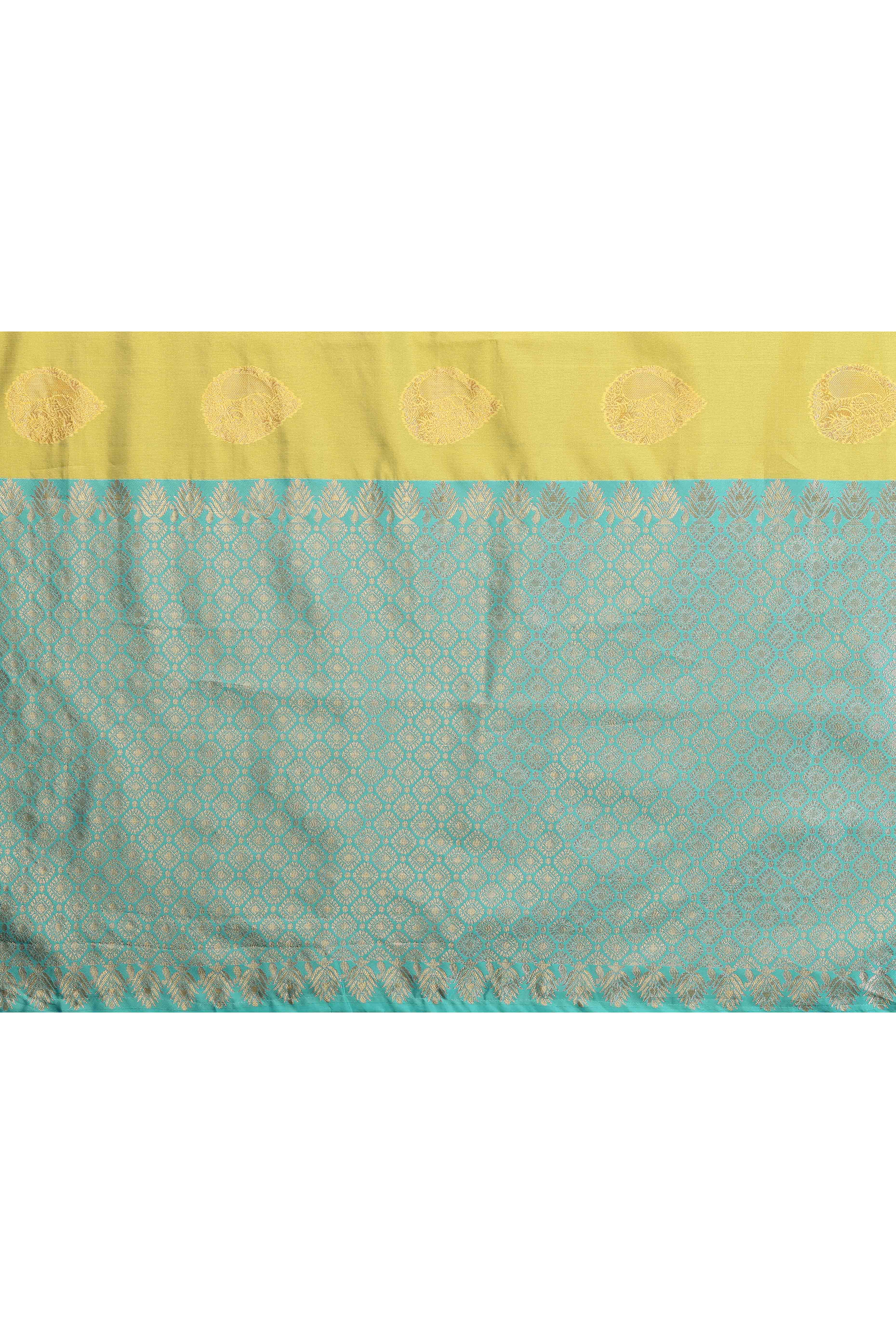 Lemon Yellow Banarasi Silk Saree With Intricate Zari Weaving