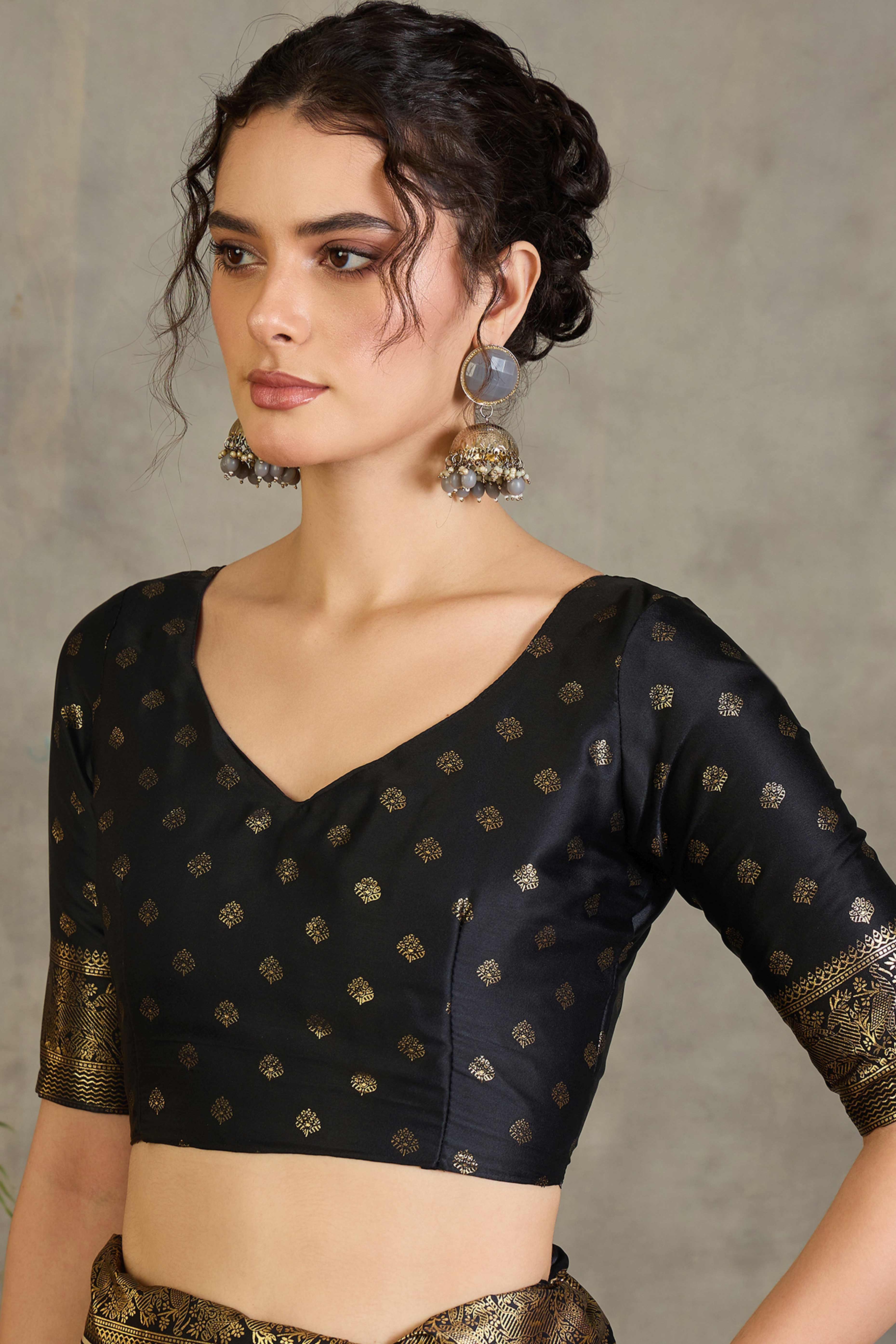 Cream Floral Printed Modal Satin Saree with Traditional Zari Detailing
