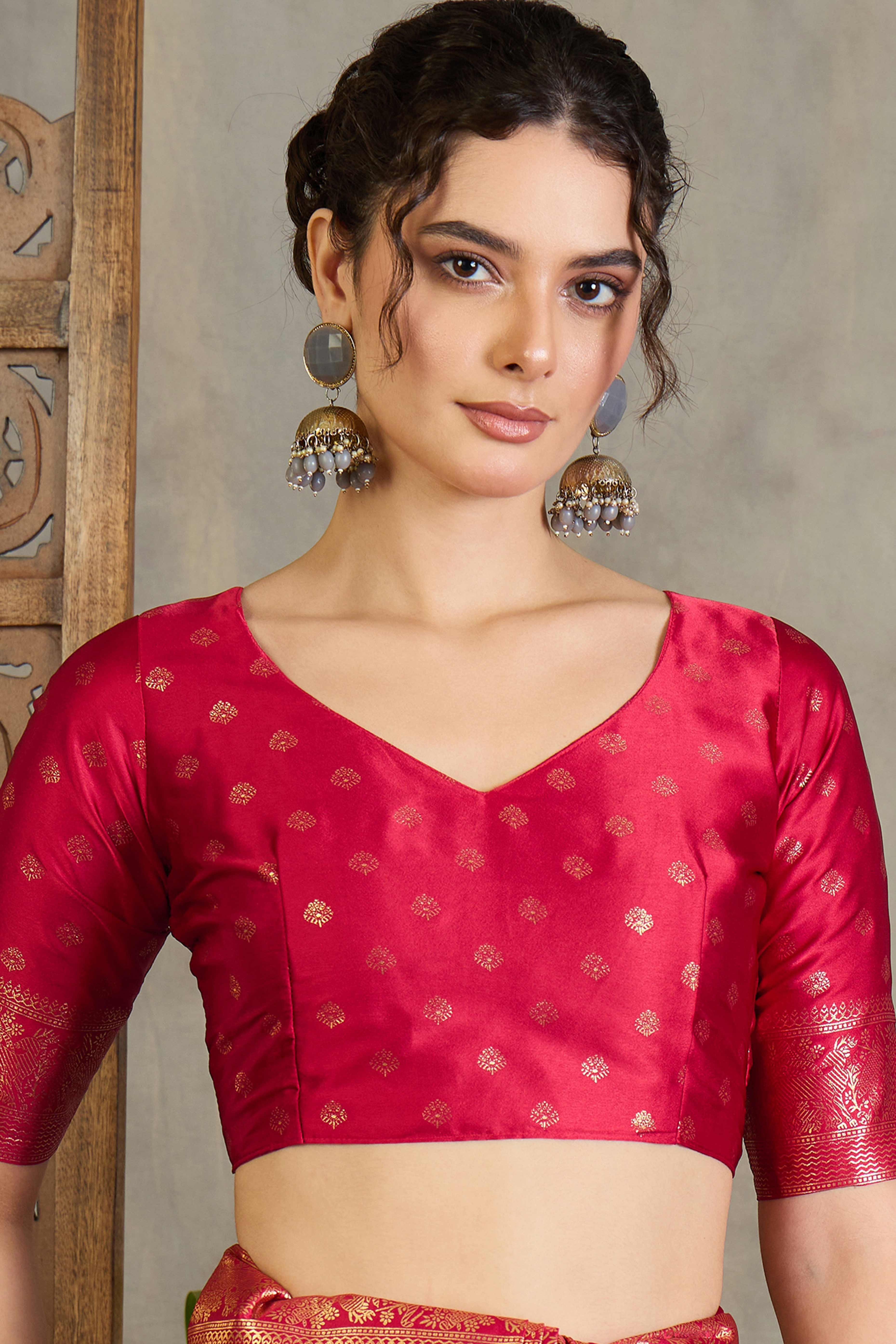 Black Floral Printed Modal Satin Saree with Traditional Zari Detailing