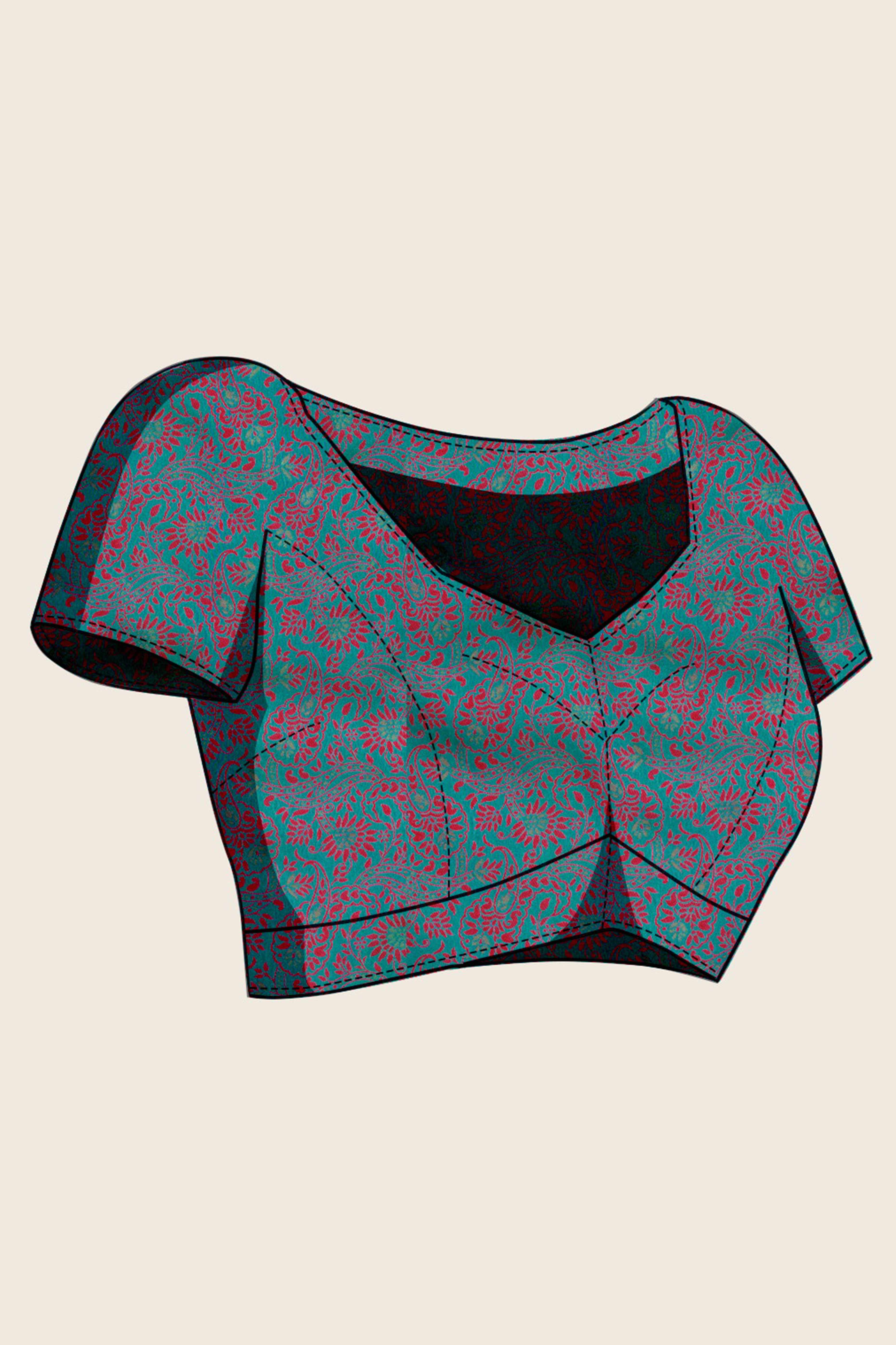 Teal Pure Silk Kanjivaram Handloom Saree Enhanced with Zari Woven Patterns