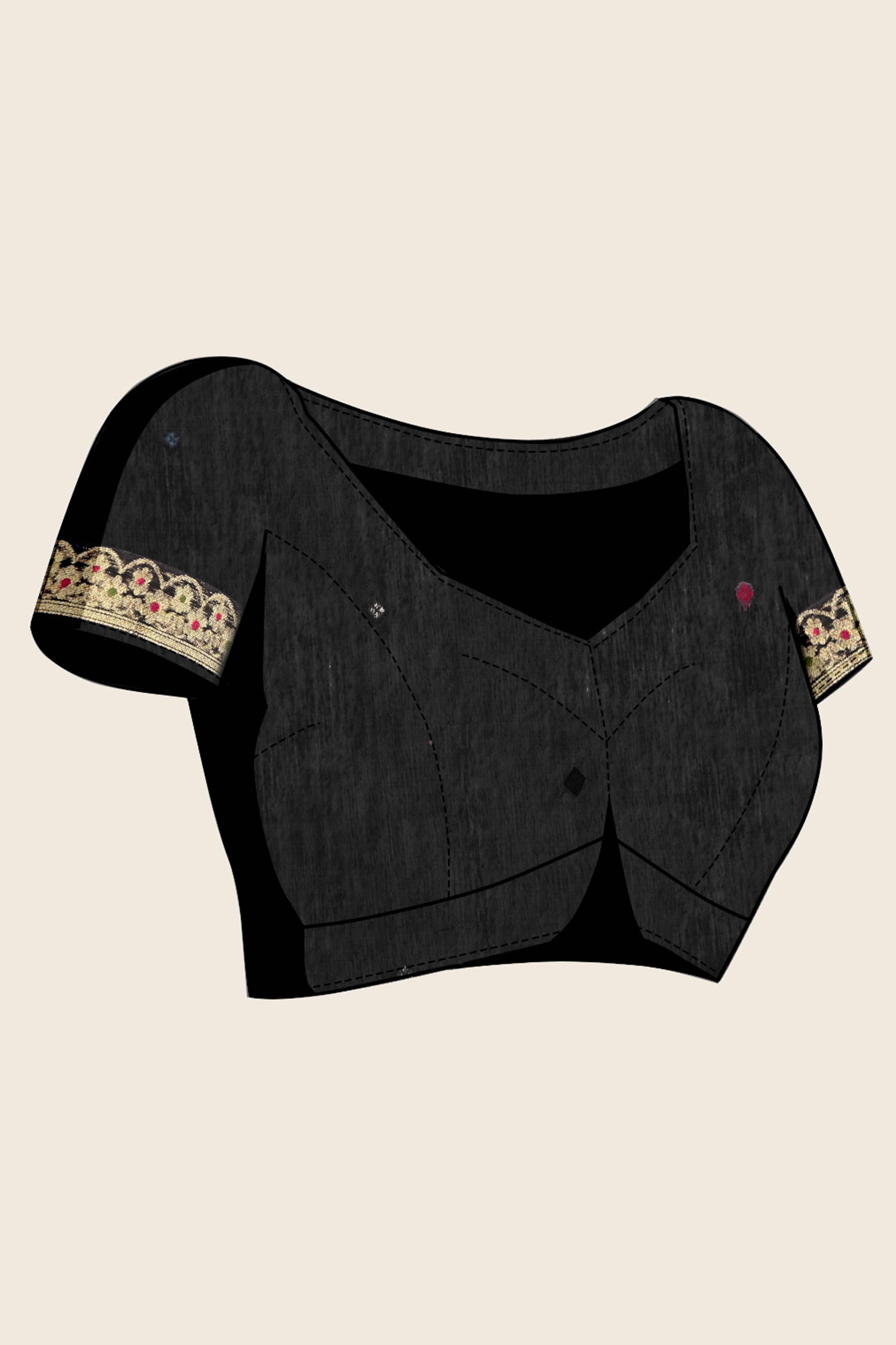 Sea Green Lightweight Handloom Munga Cotton Blend Saree Accented with Floral Woven Motifs