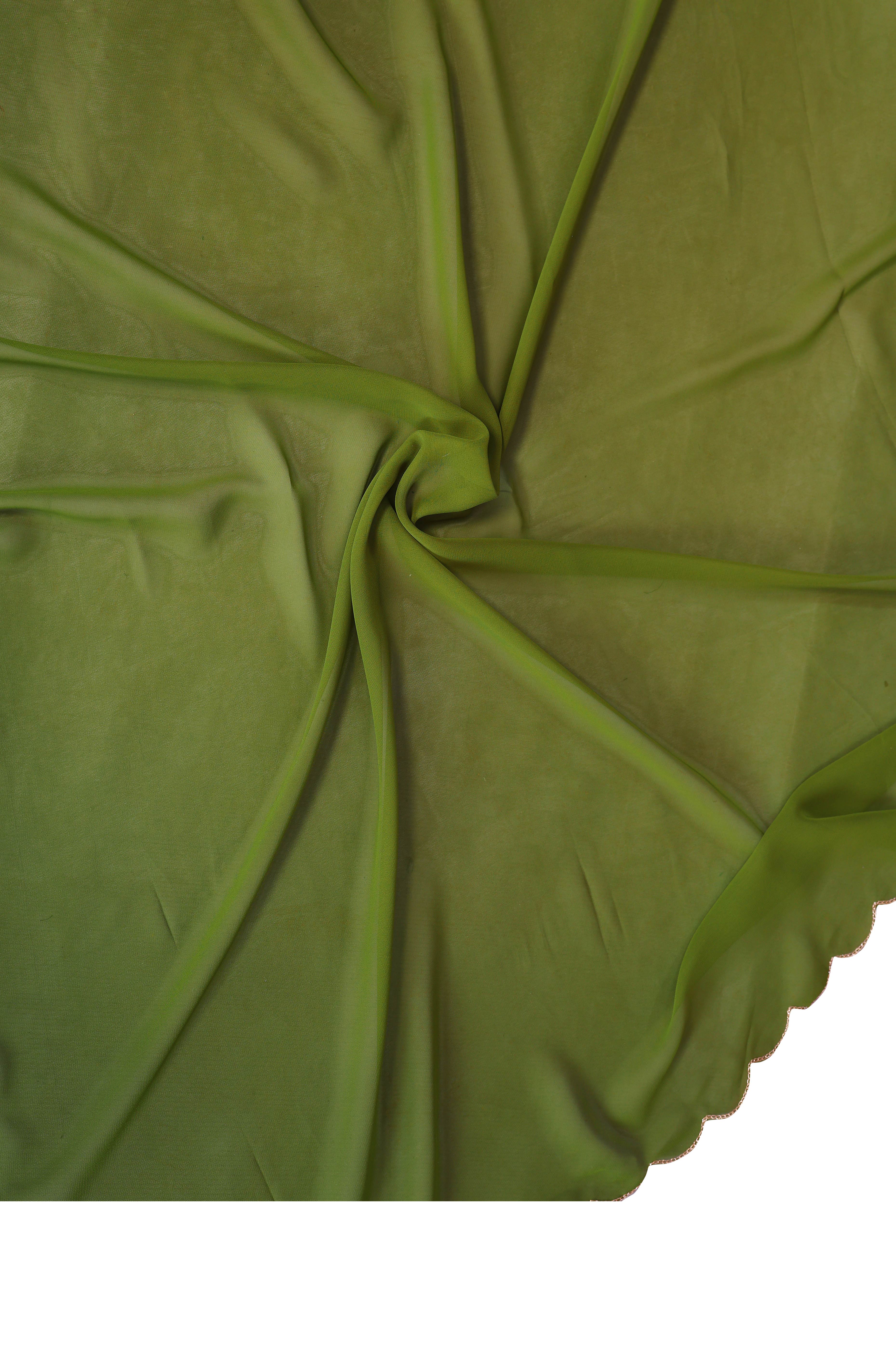 Sophisticated Green Party Wear Saree in Flowing Georgette Fabric With Embellished Blouse
