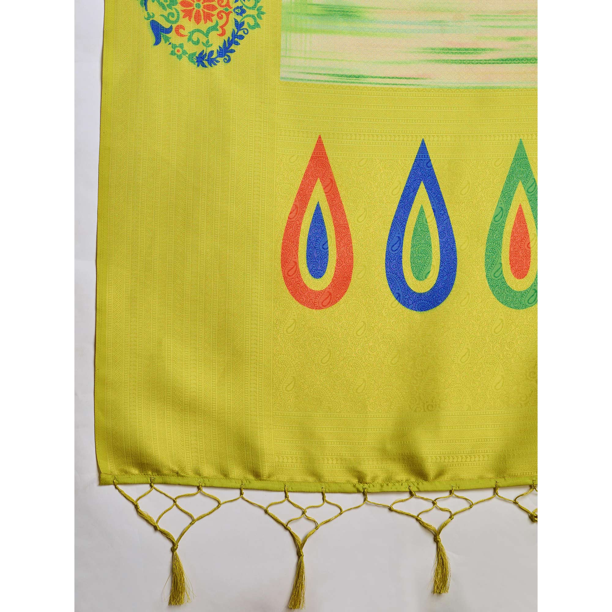 Green Kanoko Print Weaving Soft Banarasi Silk Saree