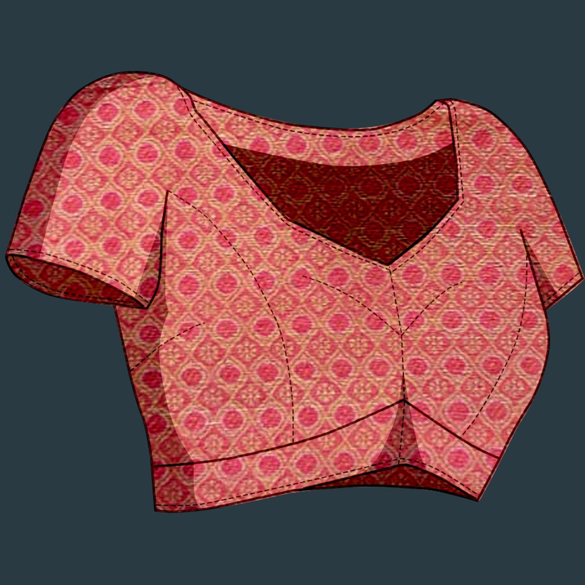 Rani Pink Floral Woven Organza Saree With Tassels