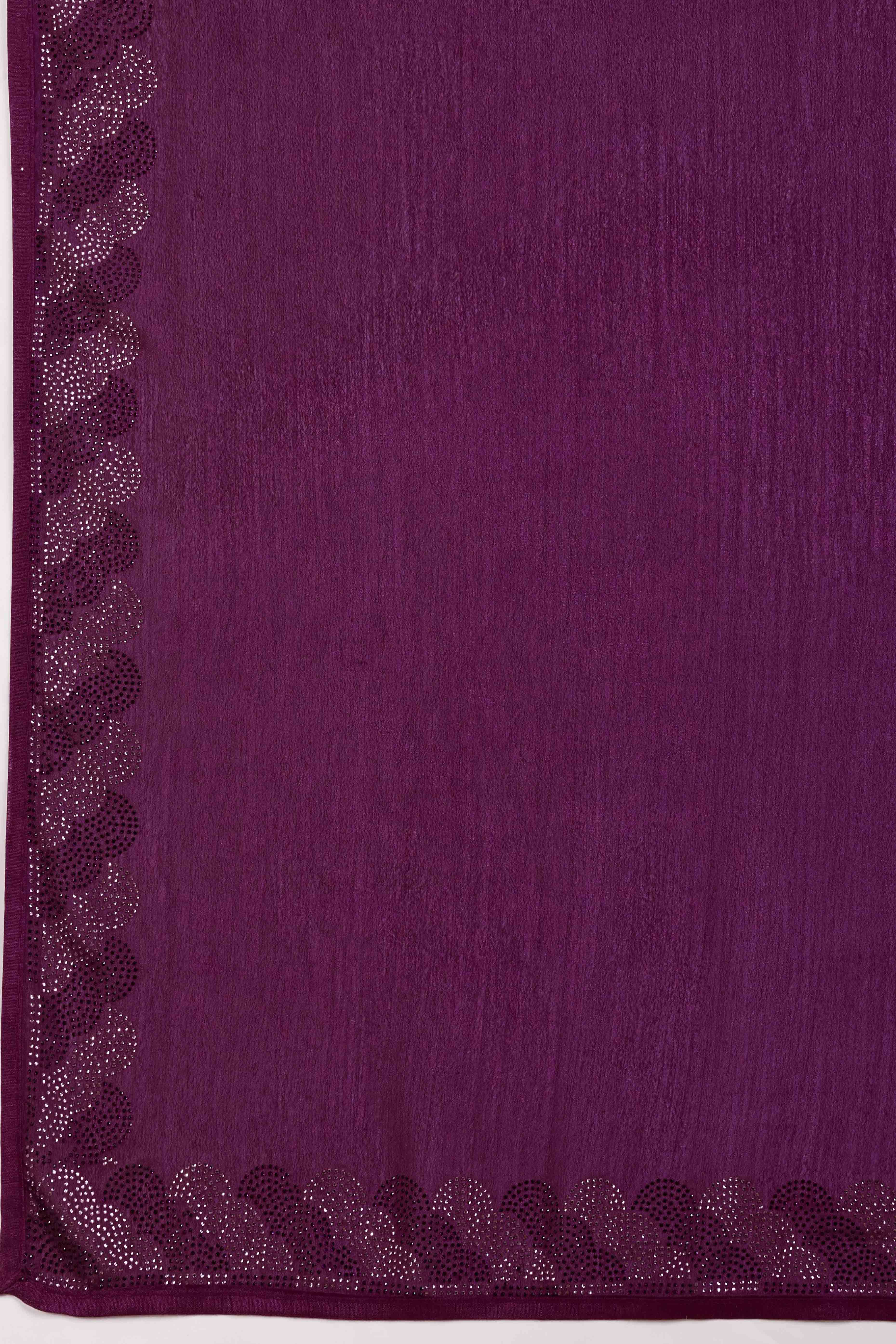 Wine Dual Tone Swarovski Work Chinon Ombre Saree