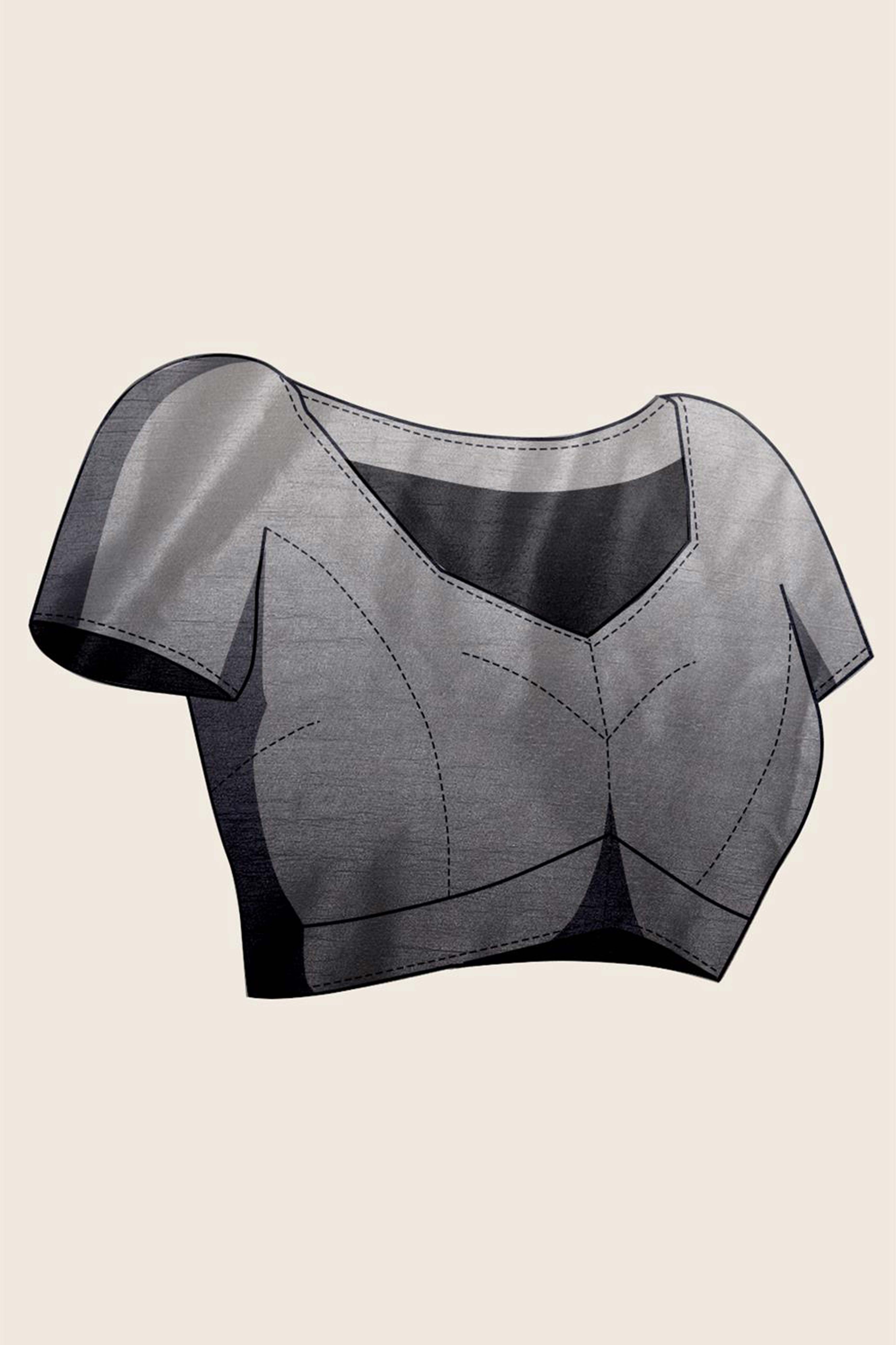 Black Dual Tone Swarovski Work Chinon Ombre Saree