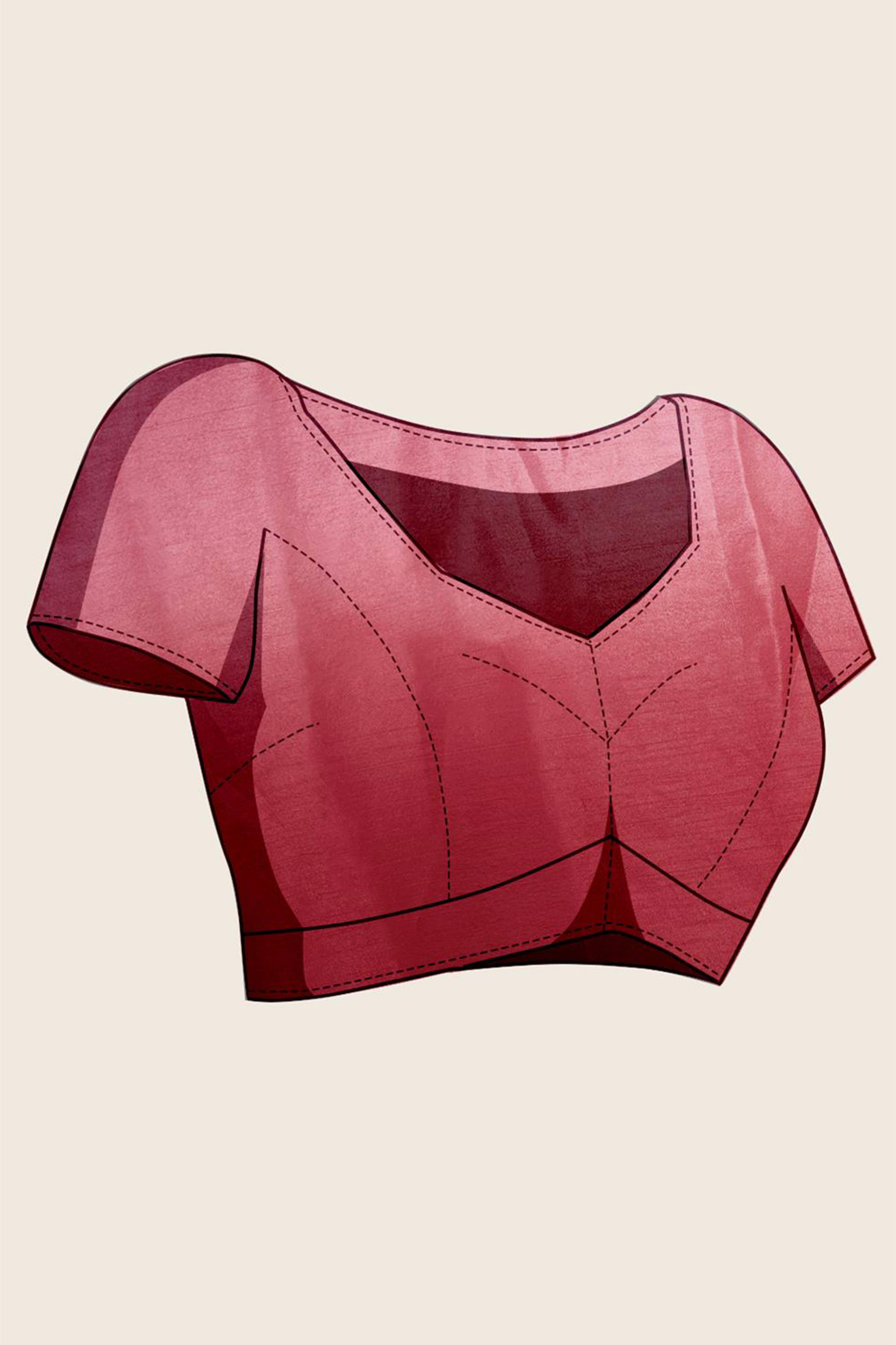 Maroon Dual Tone Swarovski Work Chinon Ombre Saree