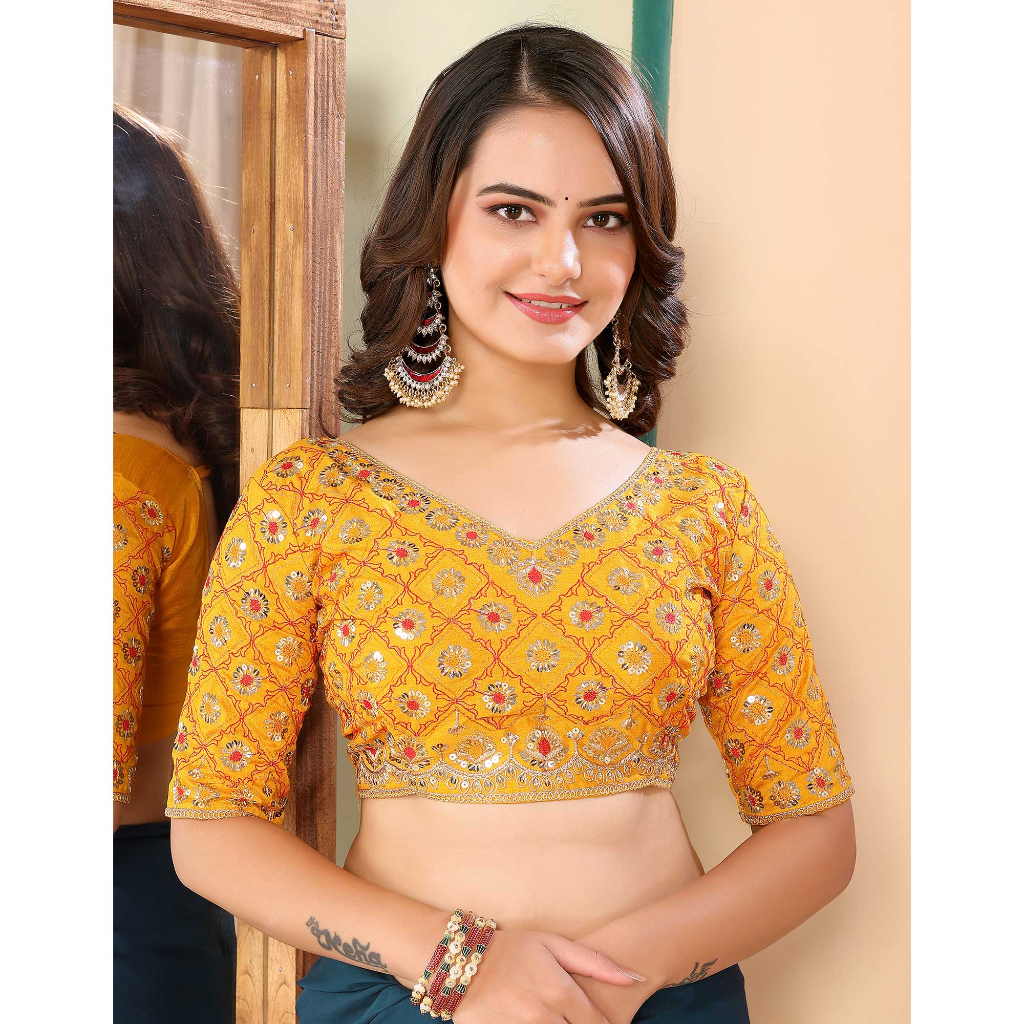 Black Sequins Embroidered Embroidered Organza Saree