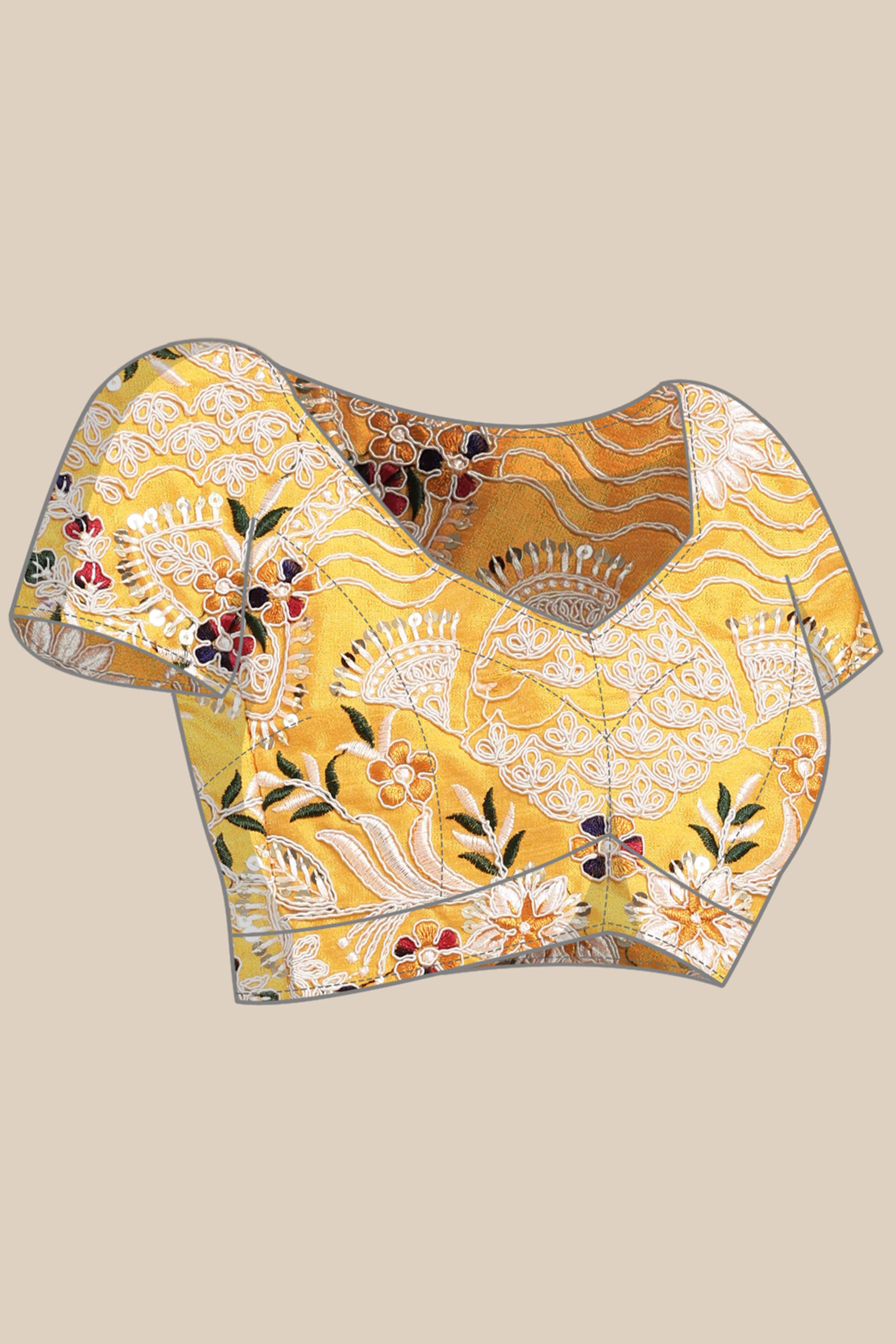 Partywear Mint Green Georgette Saree with Floral Embroidery