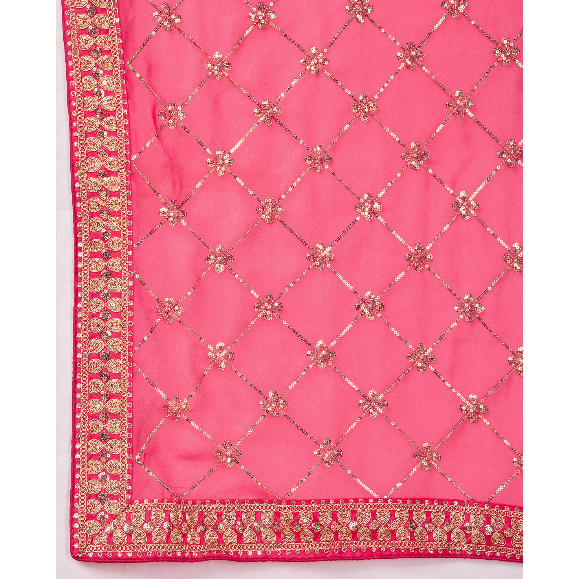Pink Sequins Embroidered Georgette Saree
