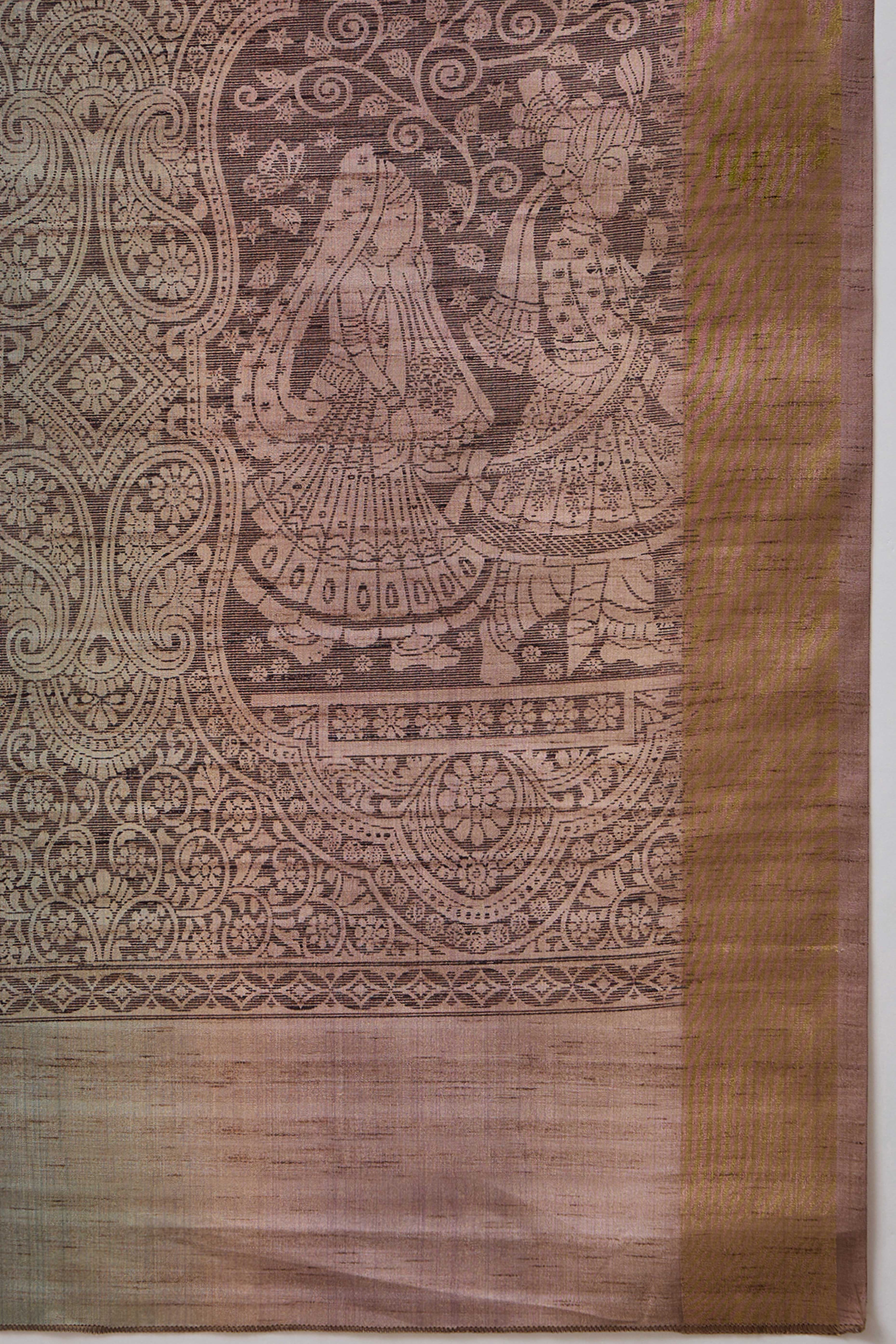 Lavender Festive Wear Art Silk Saree Featuring Intricate Floral Weaving