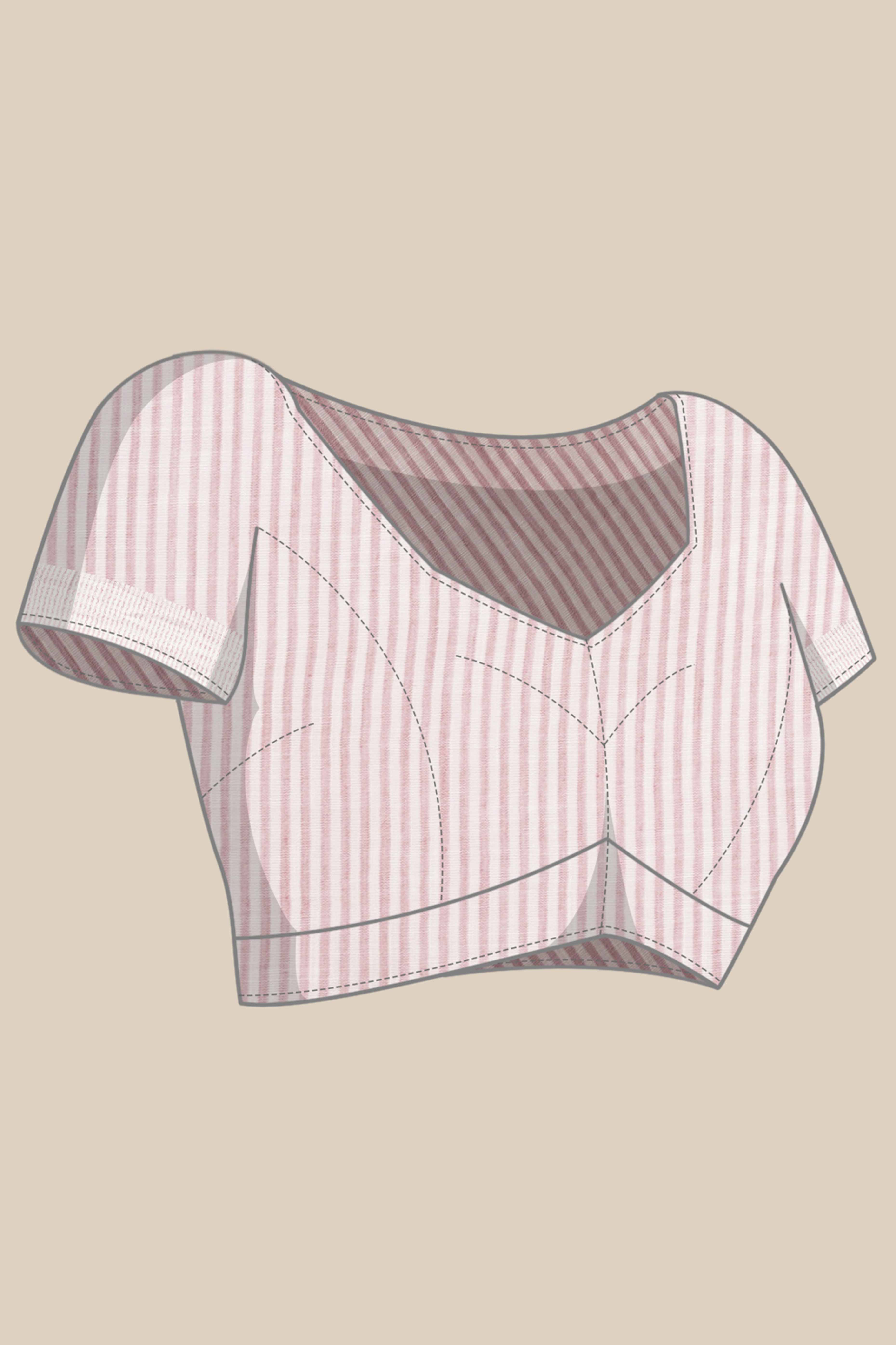 Purple Festive Linen Weaving Saree with Silver Zari Border & Pallu