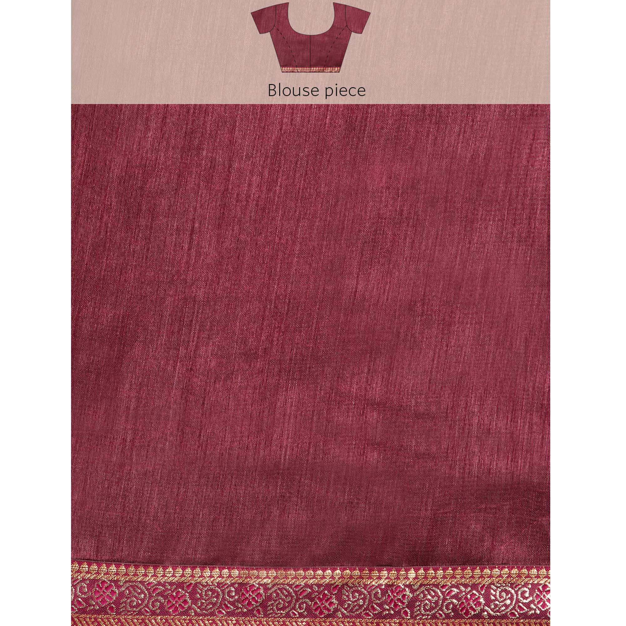 Wine Swarovski Work Vichitra Silk Saree With Fancy Border