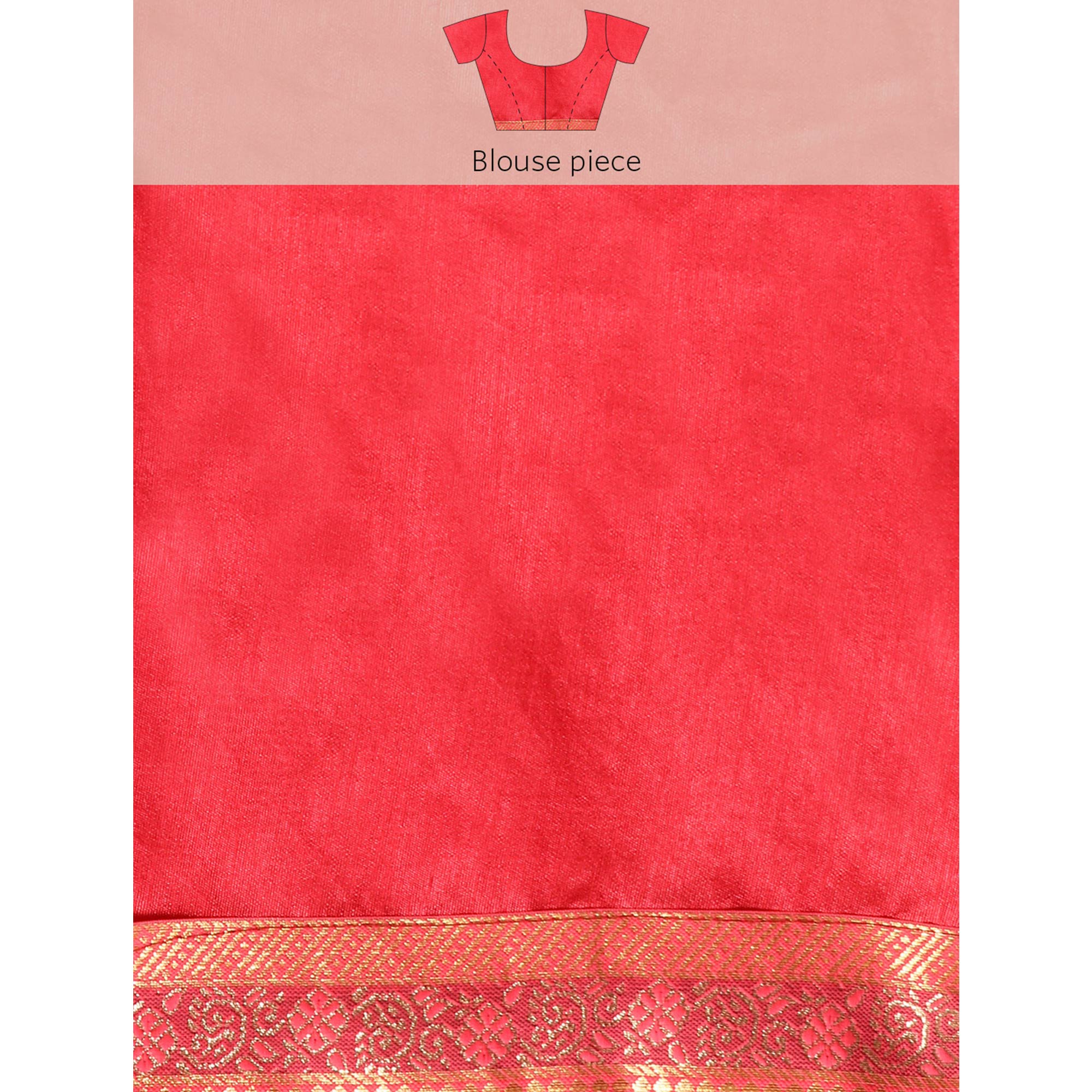Pink Swarovski Work Vichitra Silk Saree With Fancy Border
