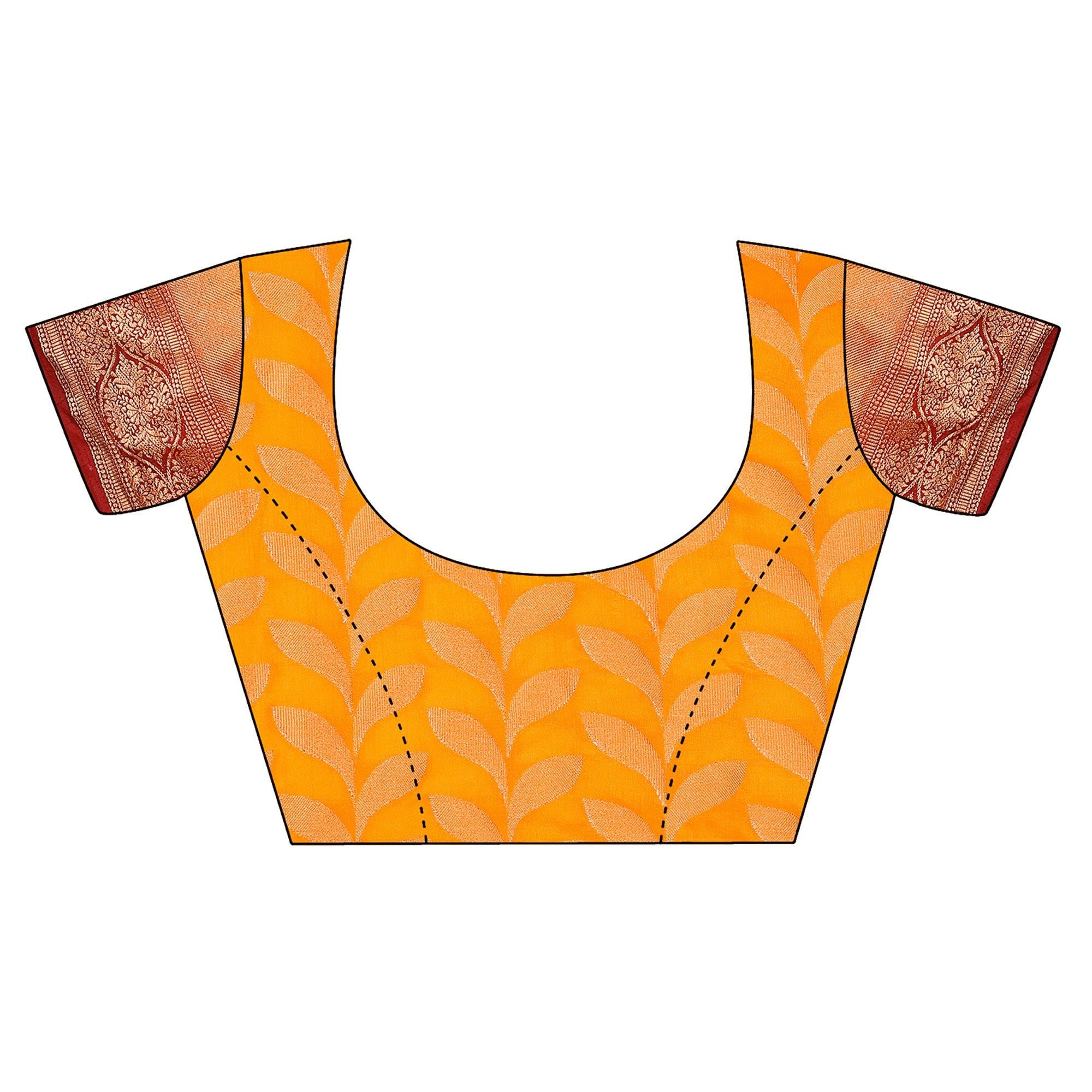 Orange Woven Dola Silk Saree With Tassels