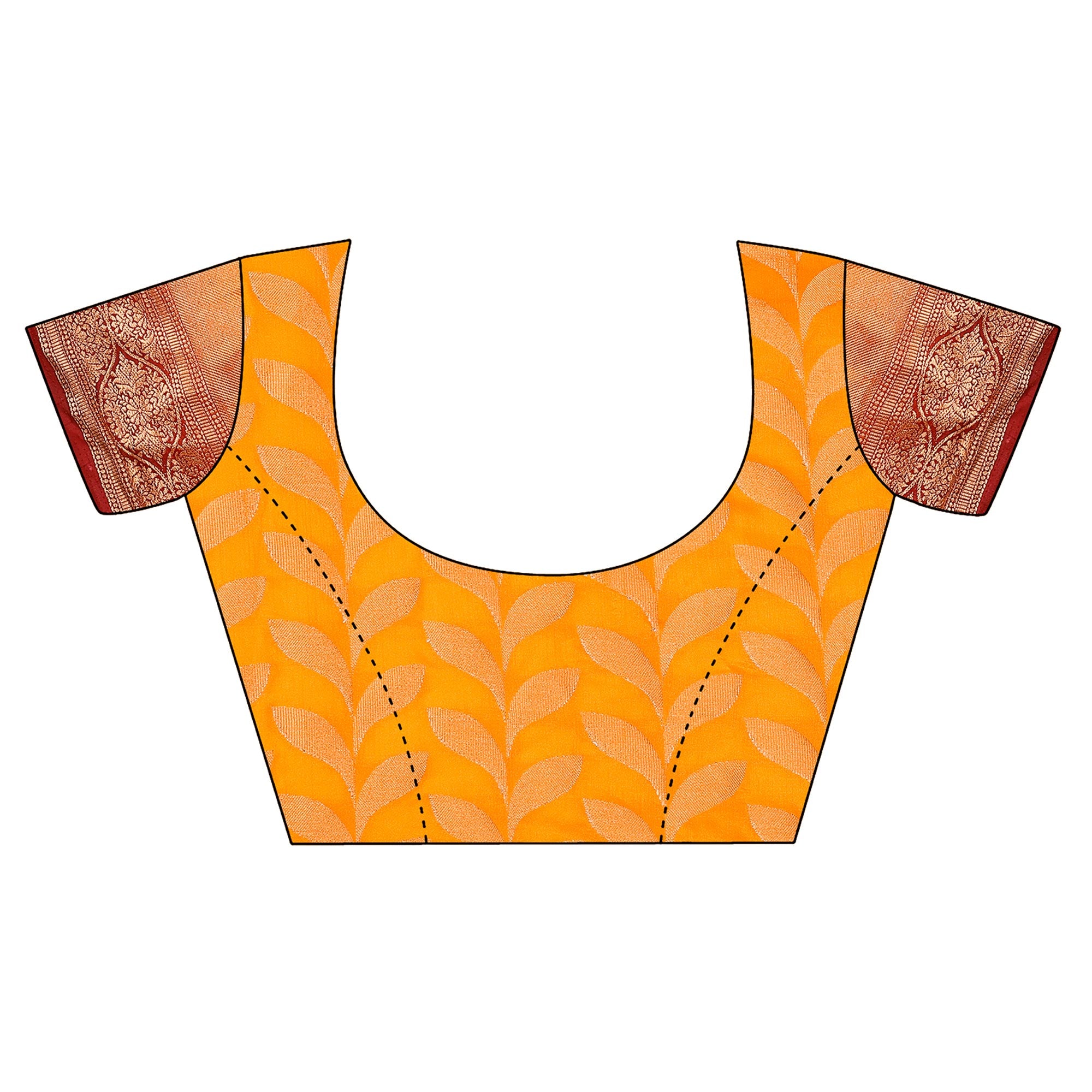 Orange Woven Dola Silk Saree With Tassels